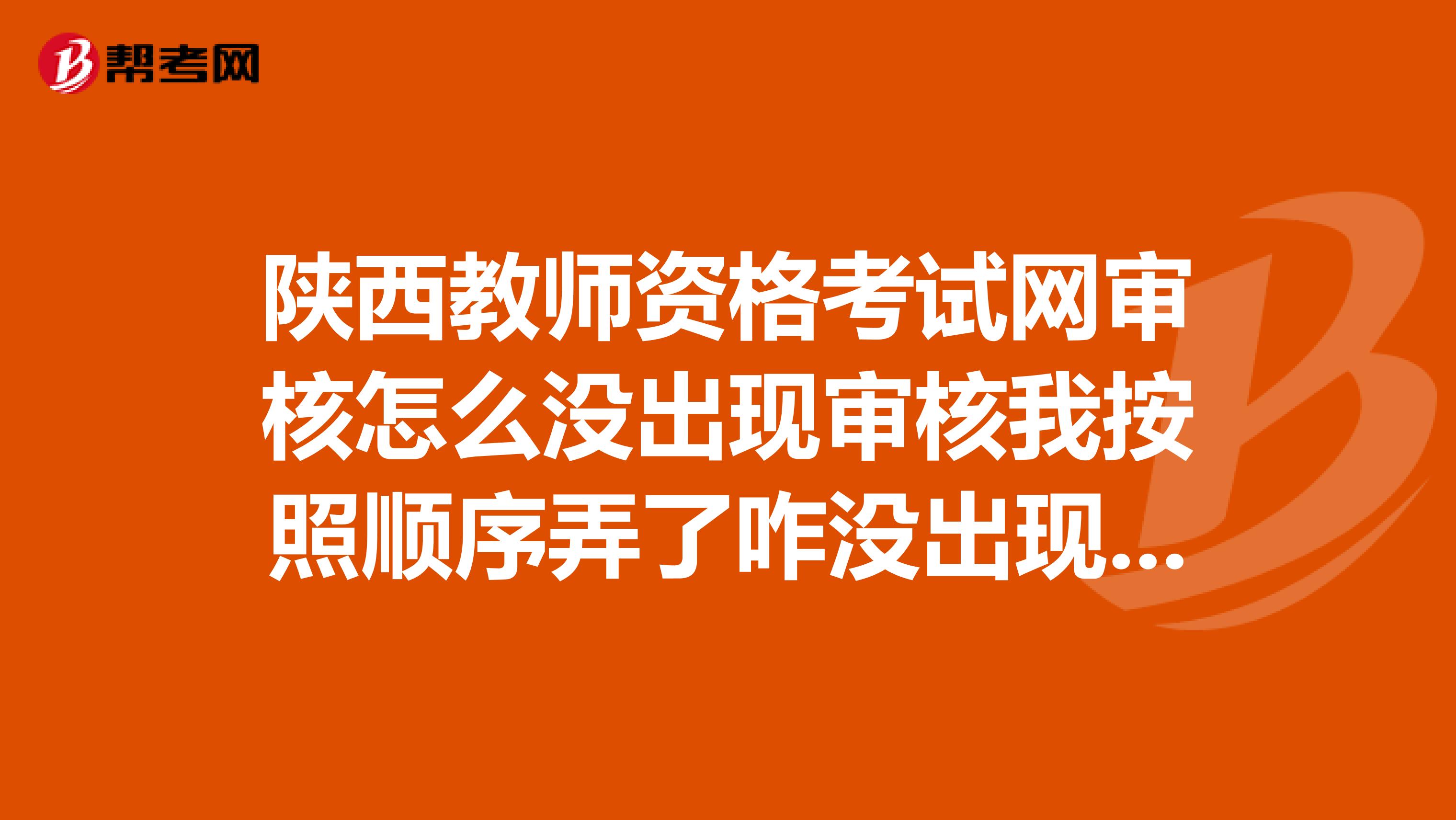 陕西教师资格考试网审核怎么没出现审核我按照顺序弄了咋没出现审核