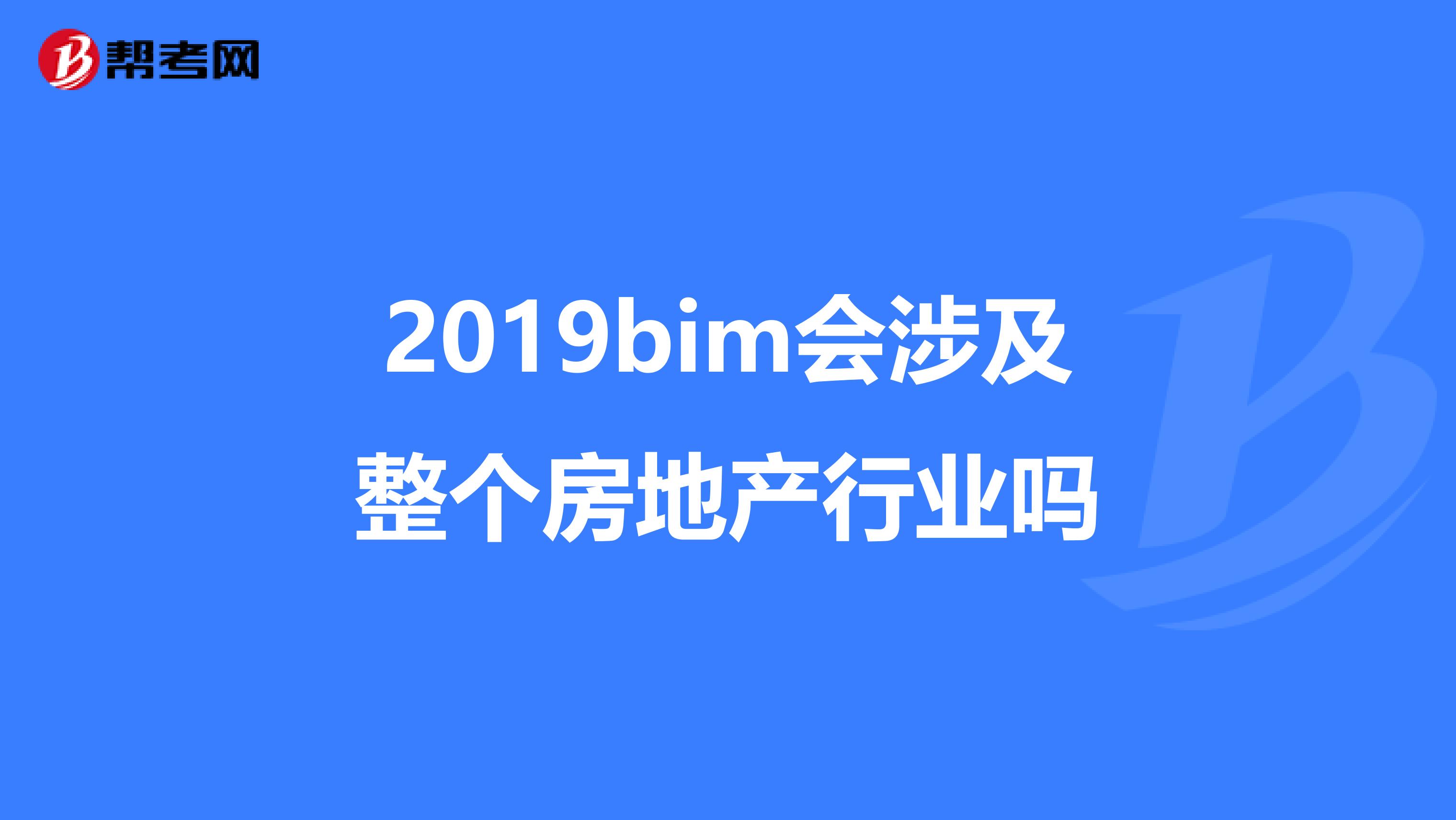 2019bim会涉及整个房地产行业吗