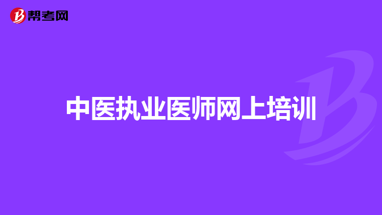 中医执业医师网上培训