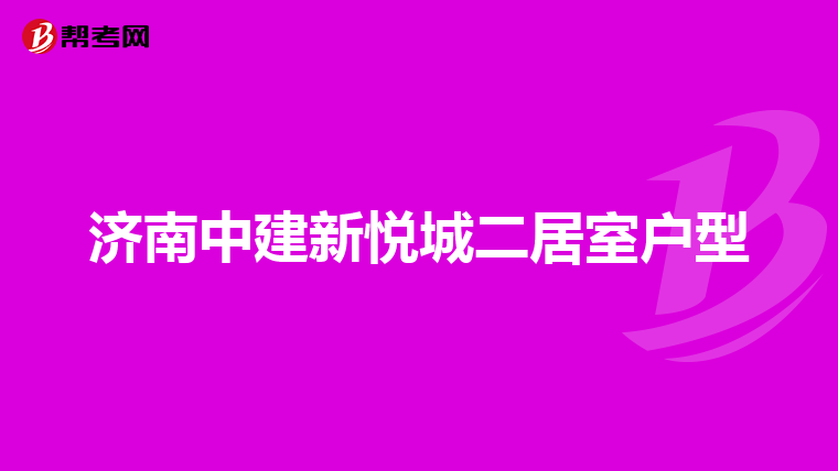 济南中建新悦城二居室户型