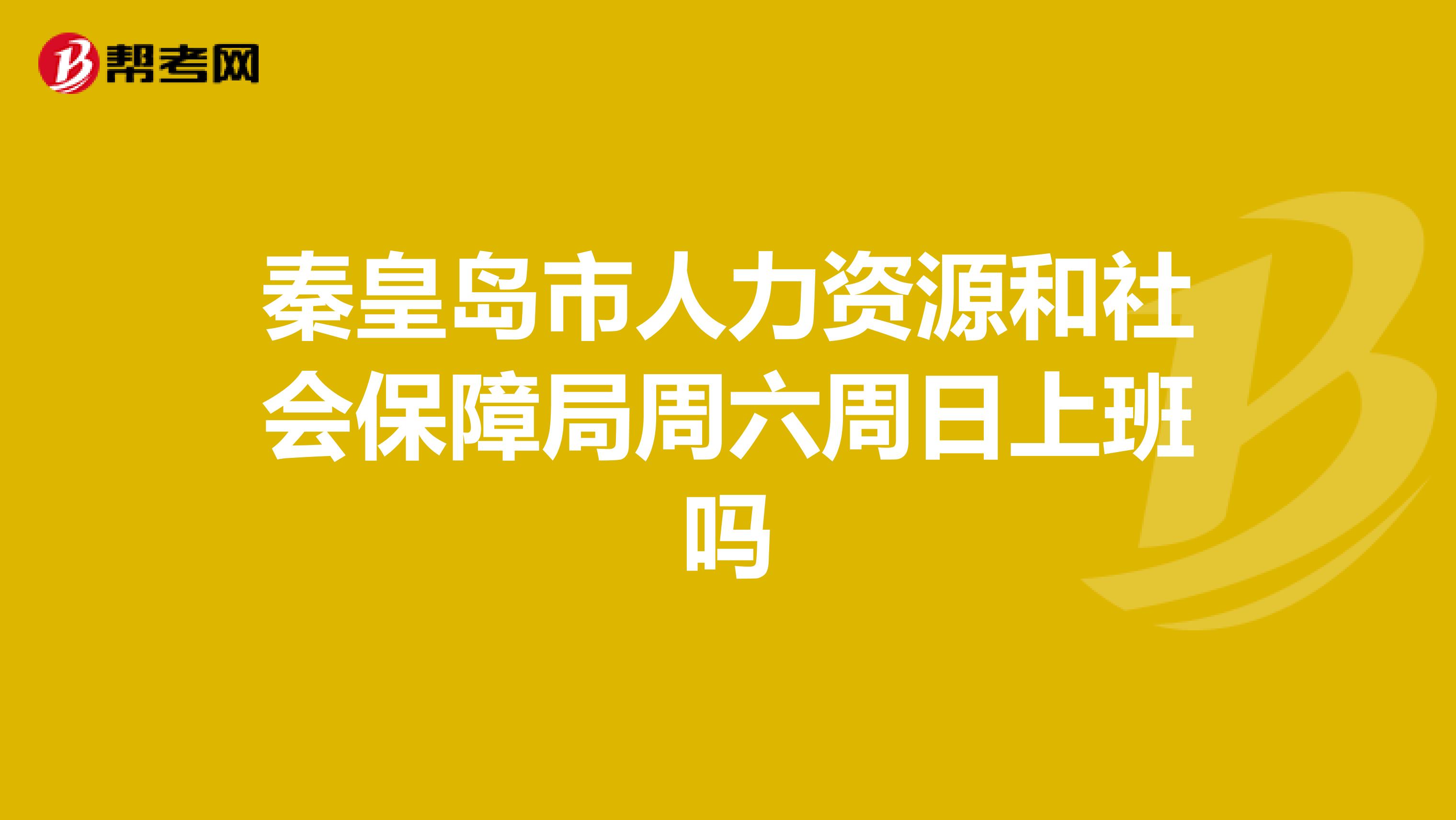 秦皇岛市人力资源和社会保障局周六周日上班吗