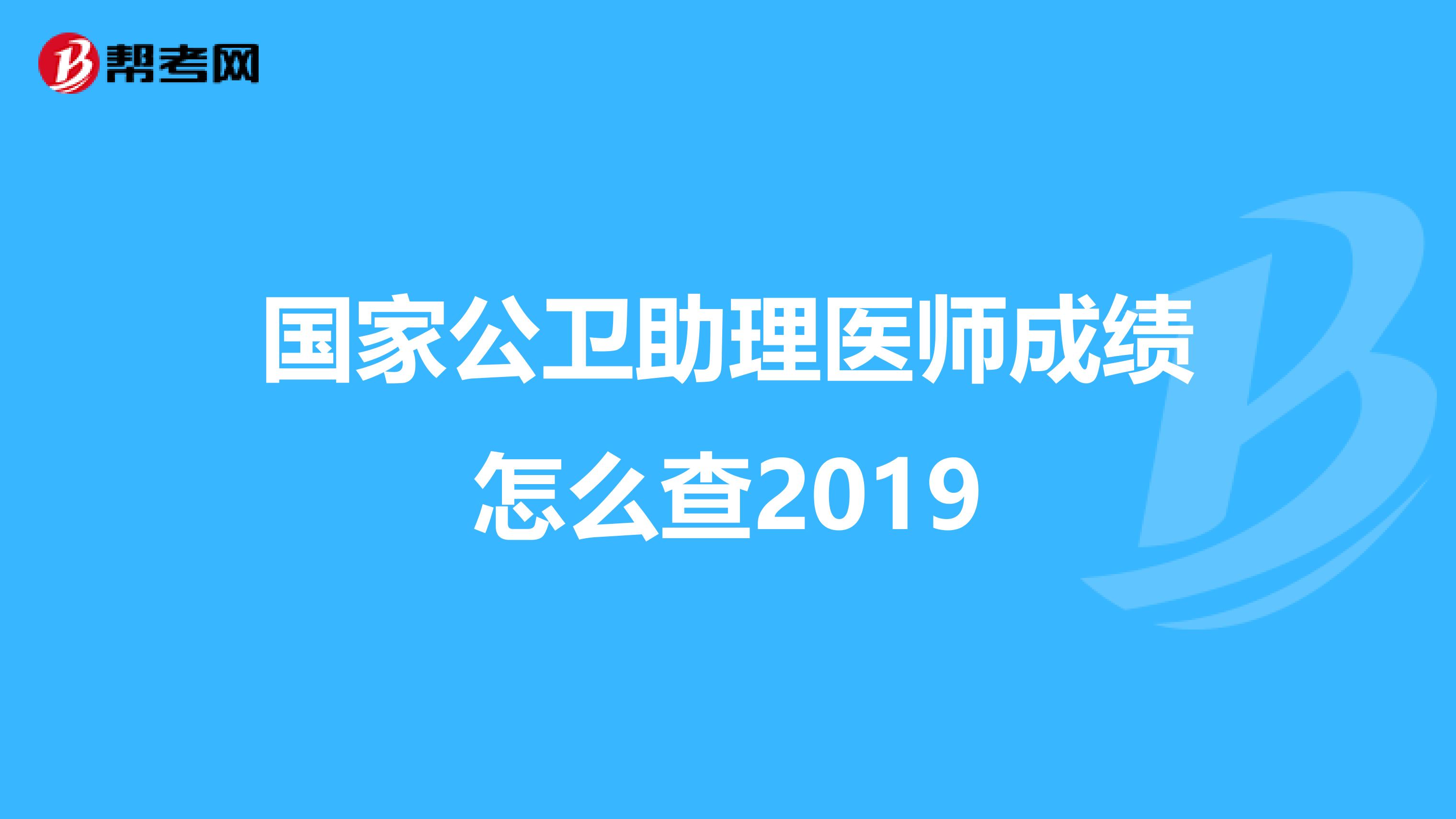 国家公卫助理医师成绩怎么查2019