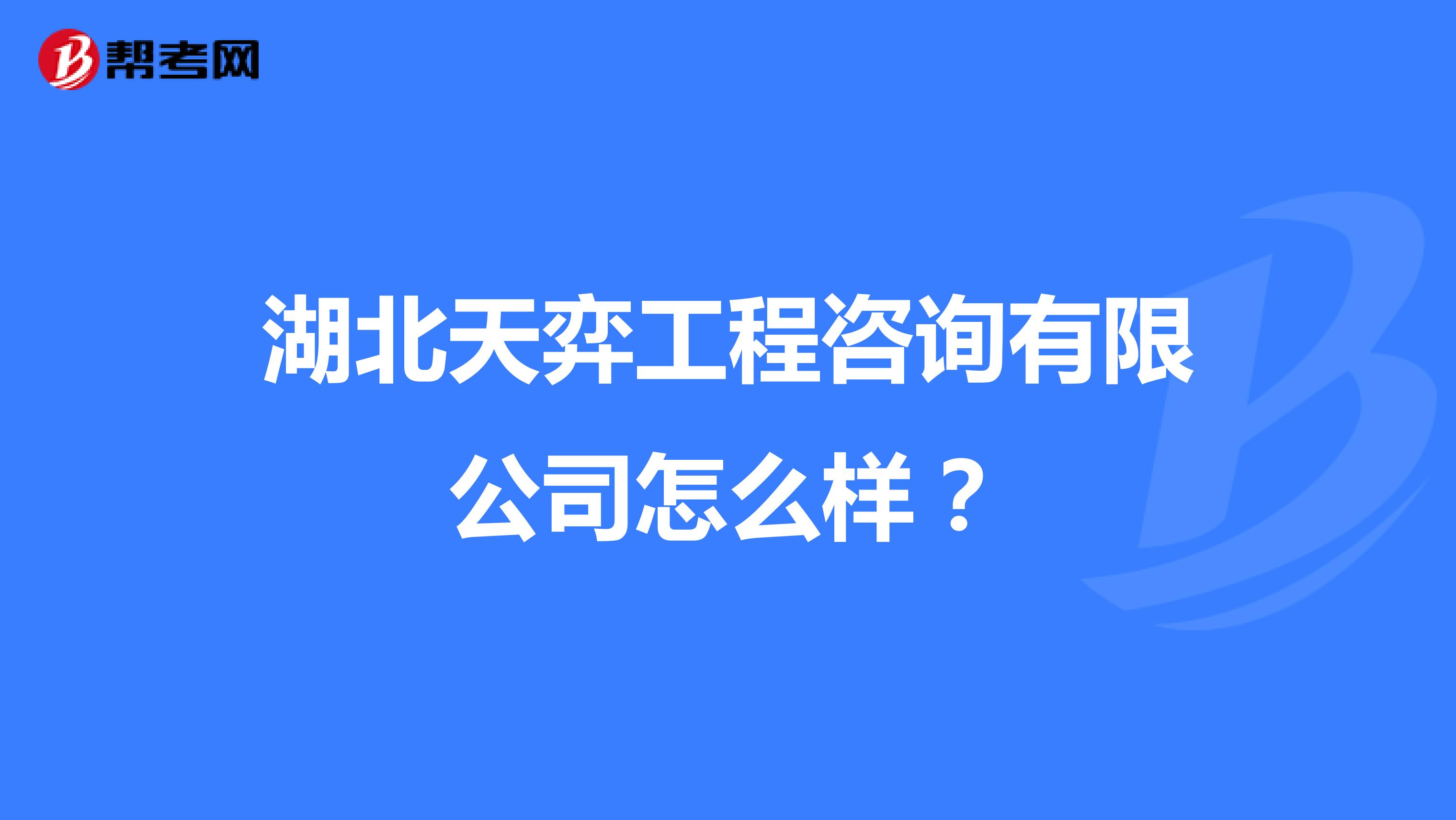 湖北天弈工程咨询有限公司怎么样？