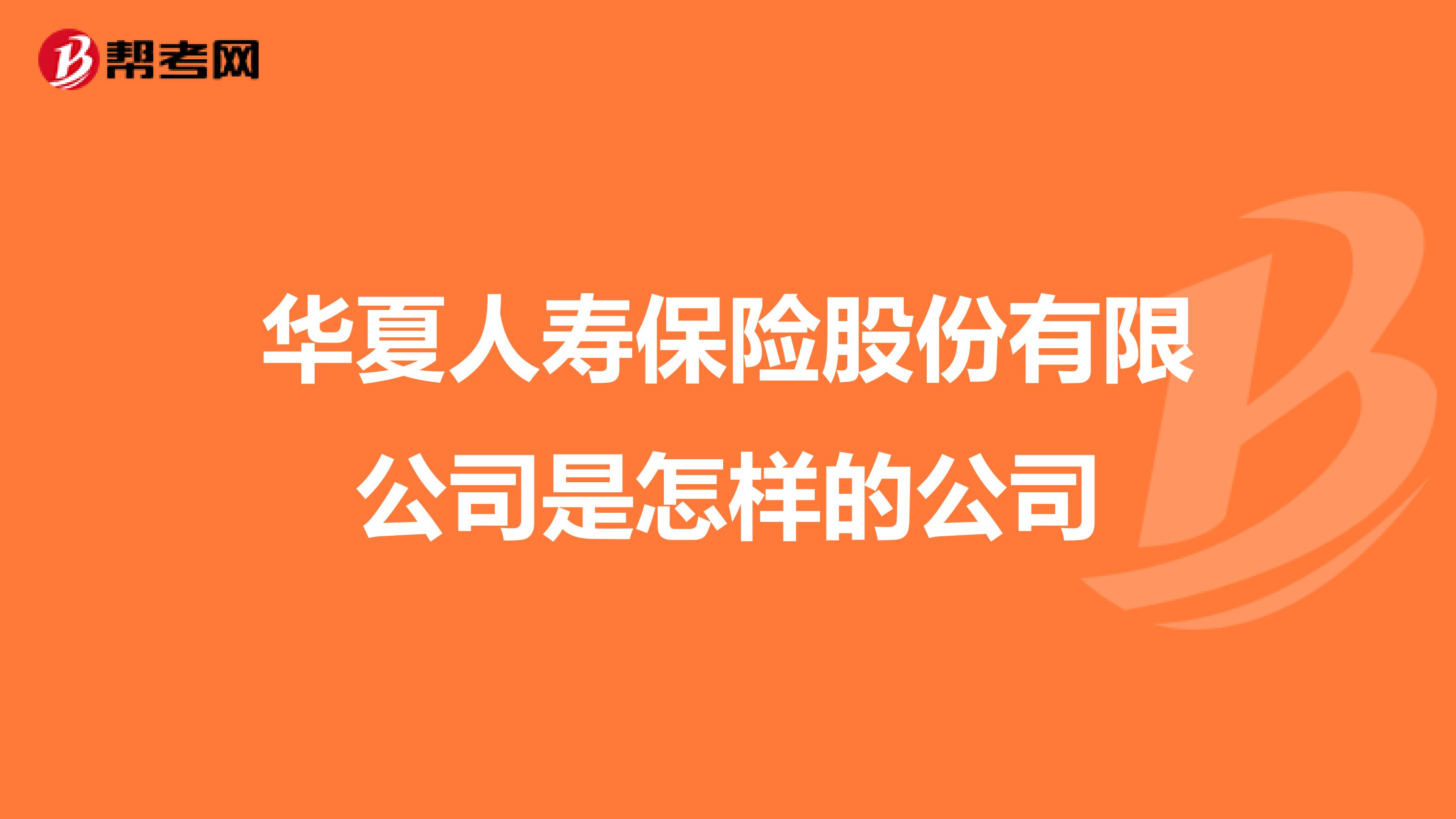 华夏人寿保险股份有限公司是怎样的公司