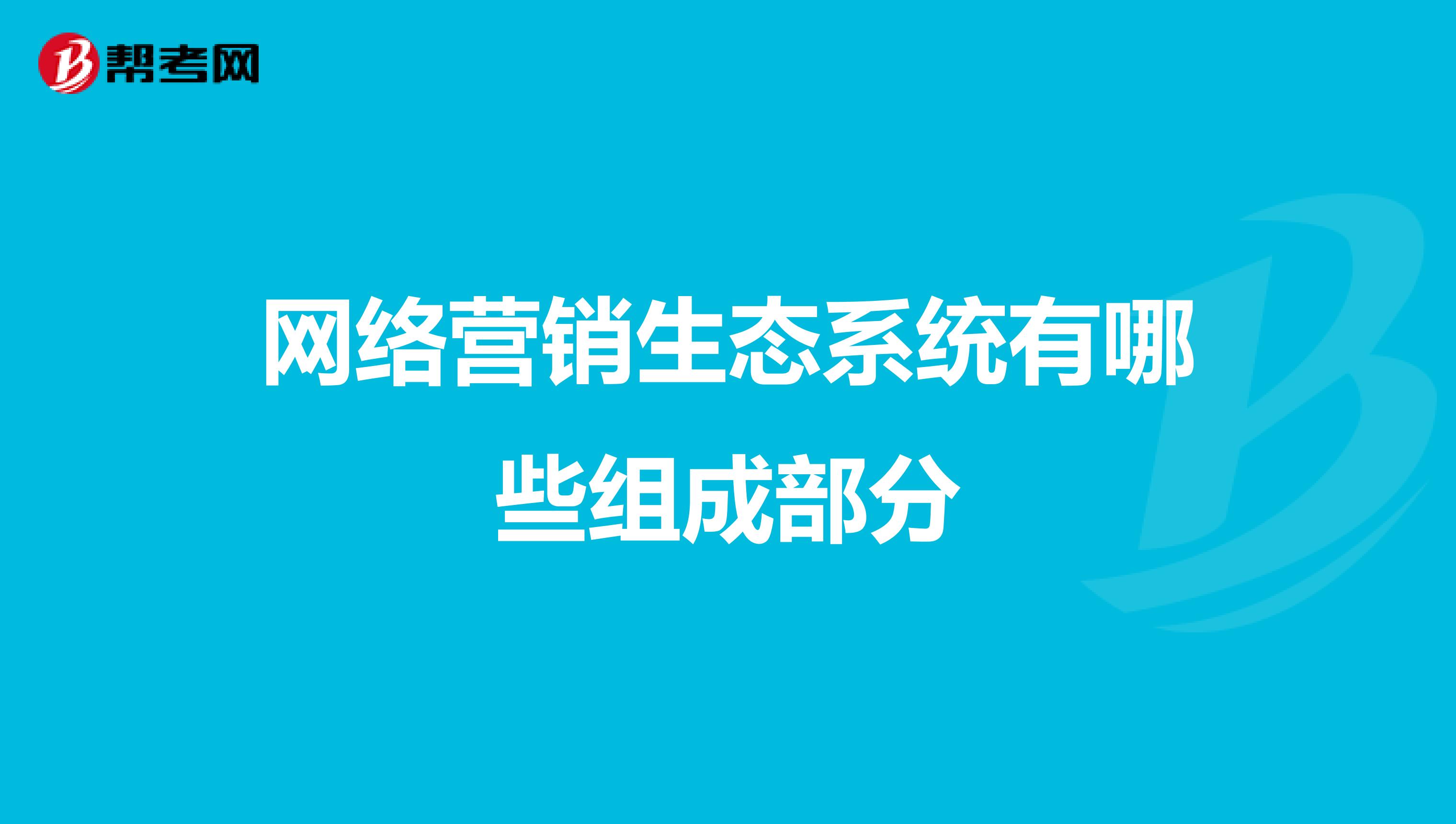 网络营销生态系统有哪些组成部分