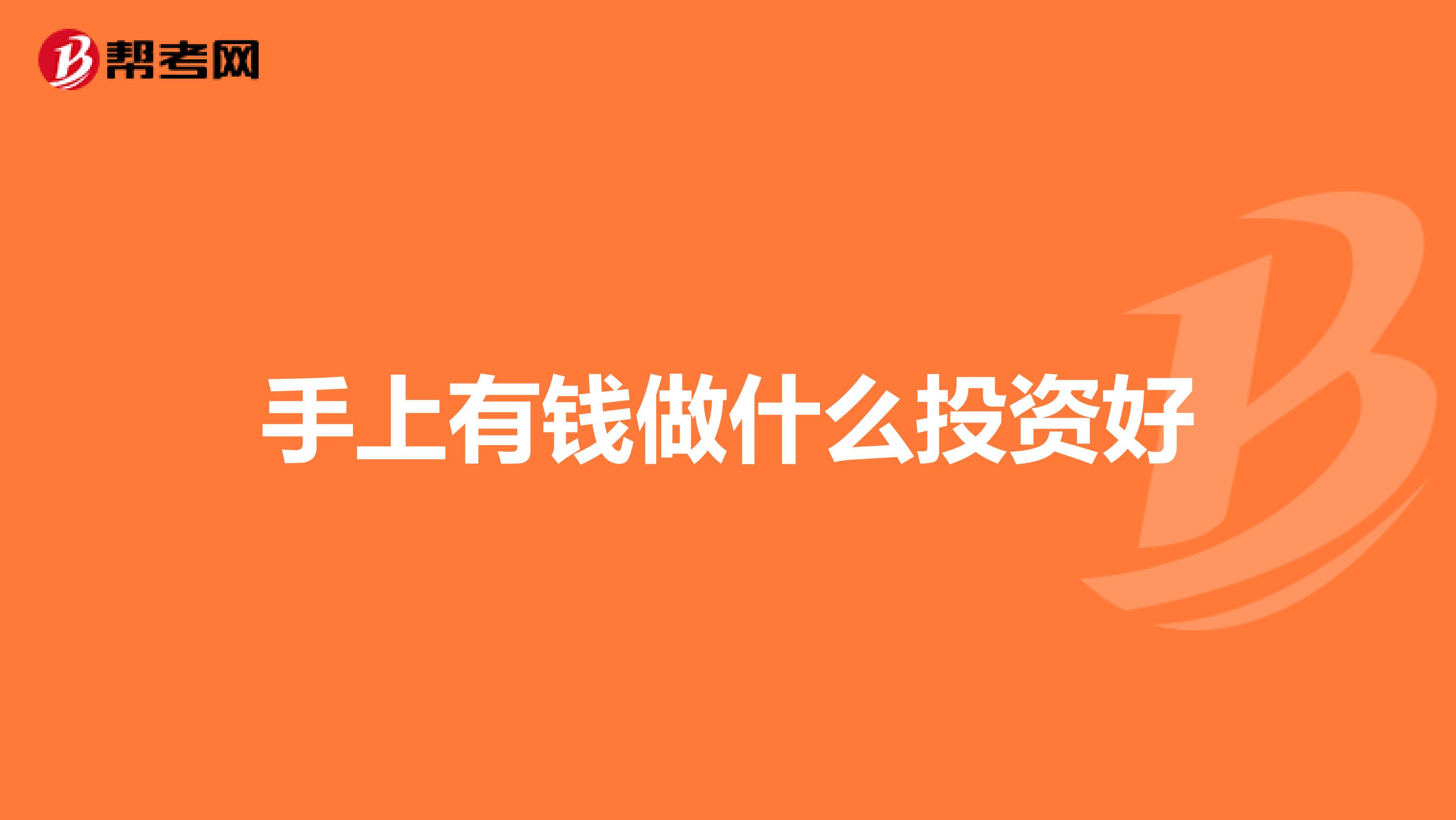 手上有钱做什么投资好
