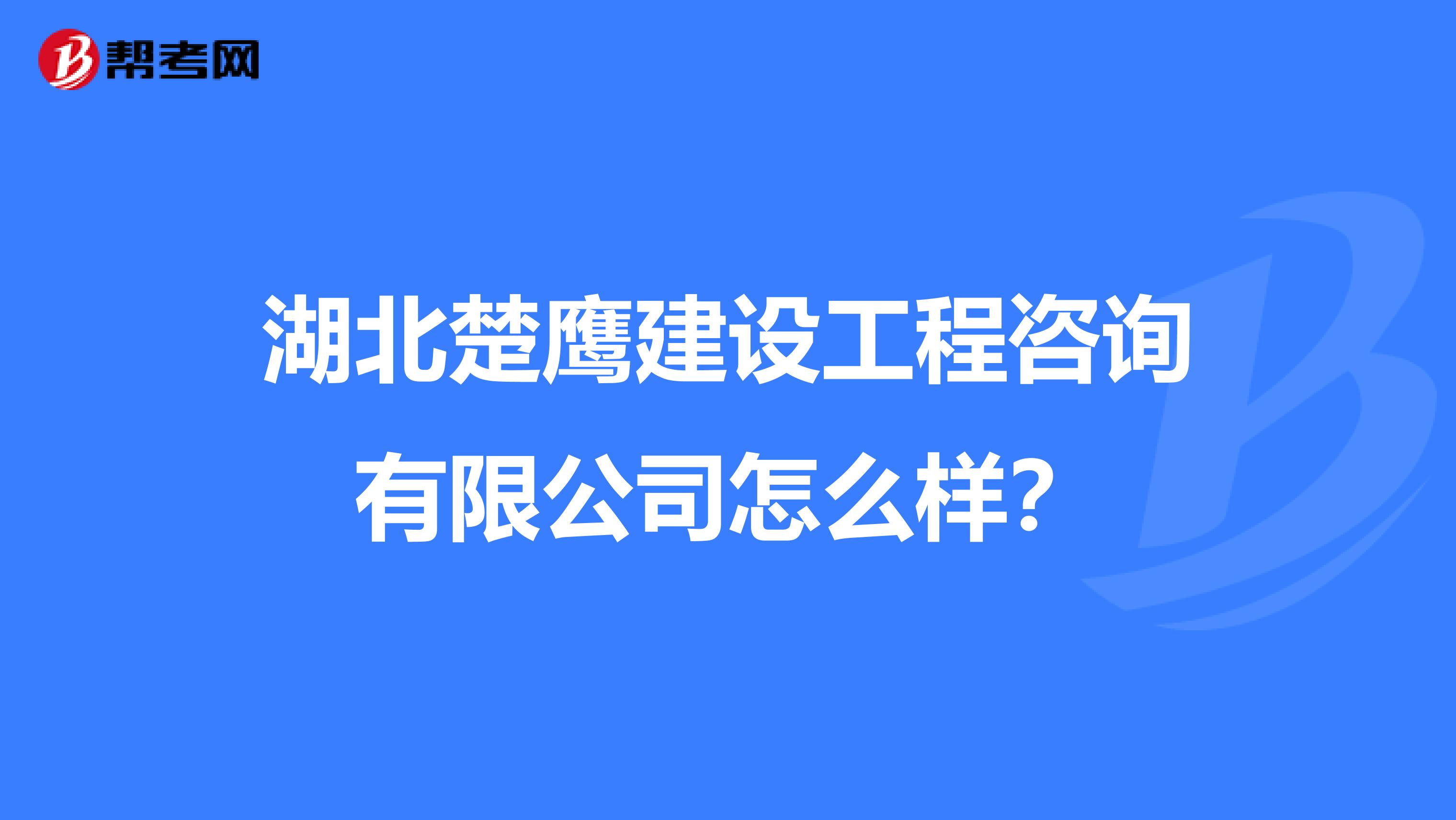 湖北楚鹰建设工程咨询有限公司怎么样?