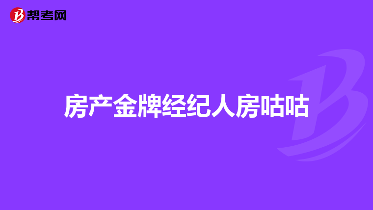 房产金牌经纪人房咕咕