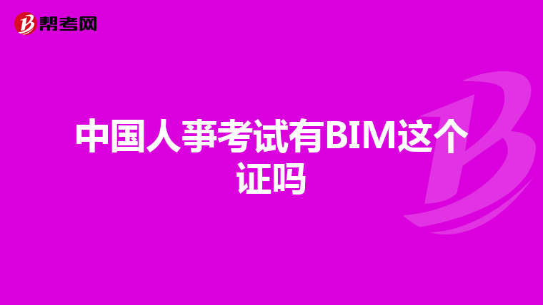 中國人亊考試有BIM這個證嗎