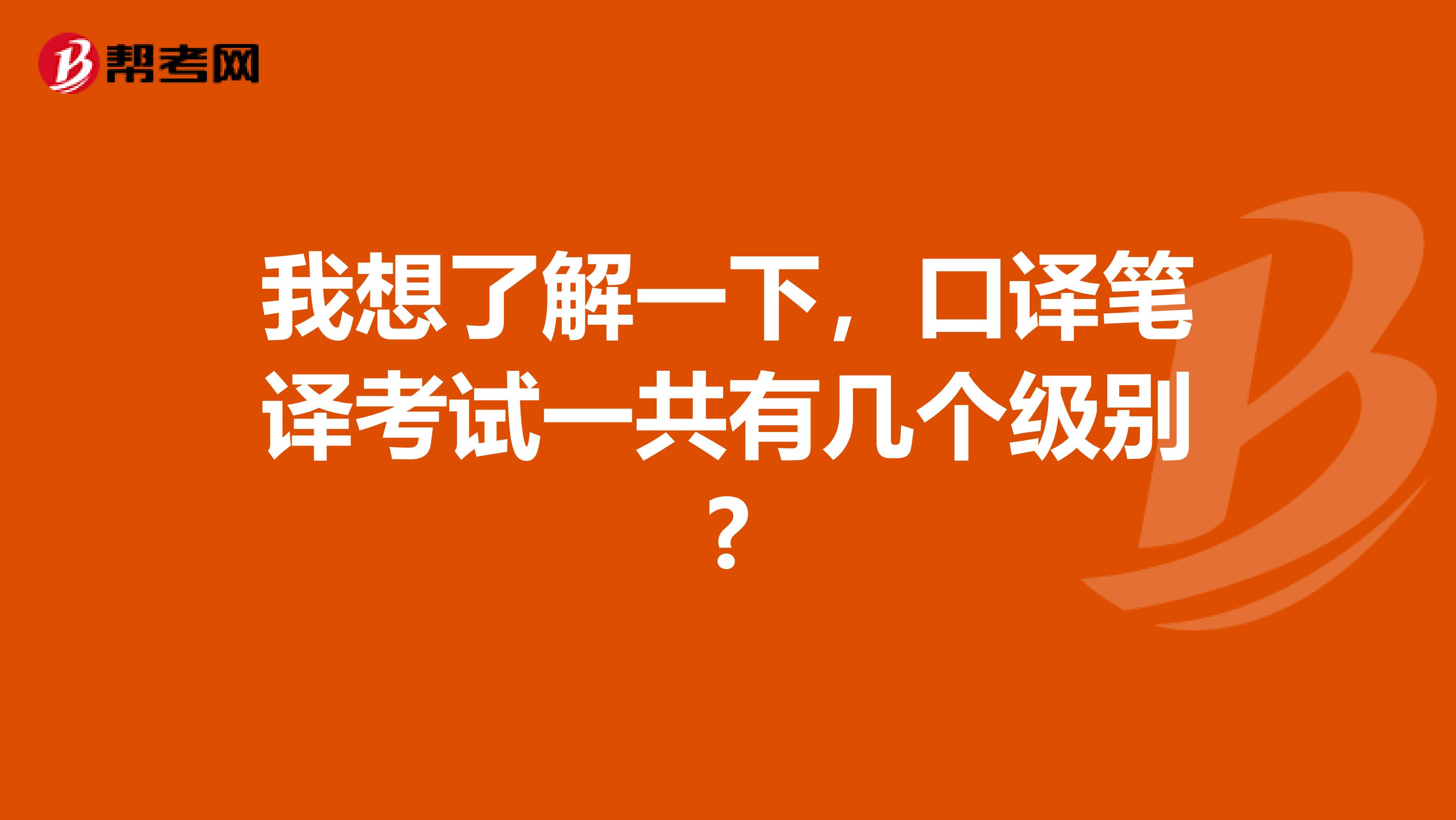 我想了解一下,口译笔译考试一共有几个级别?