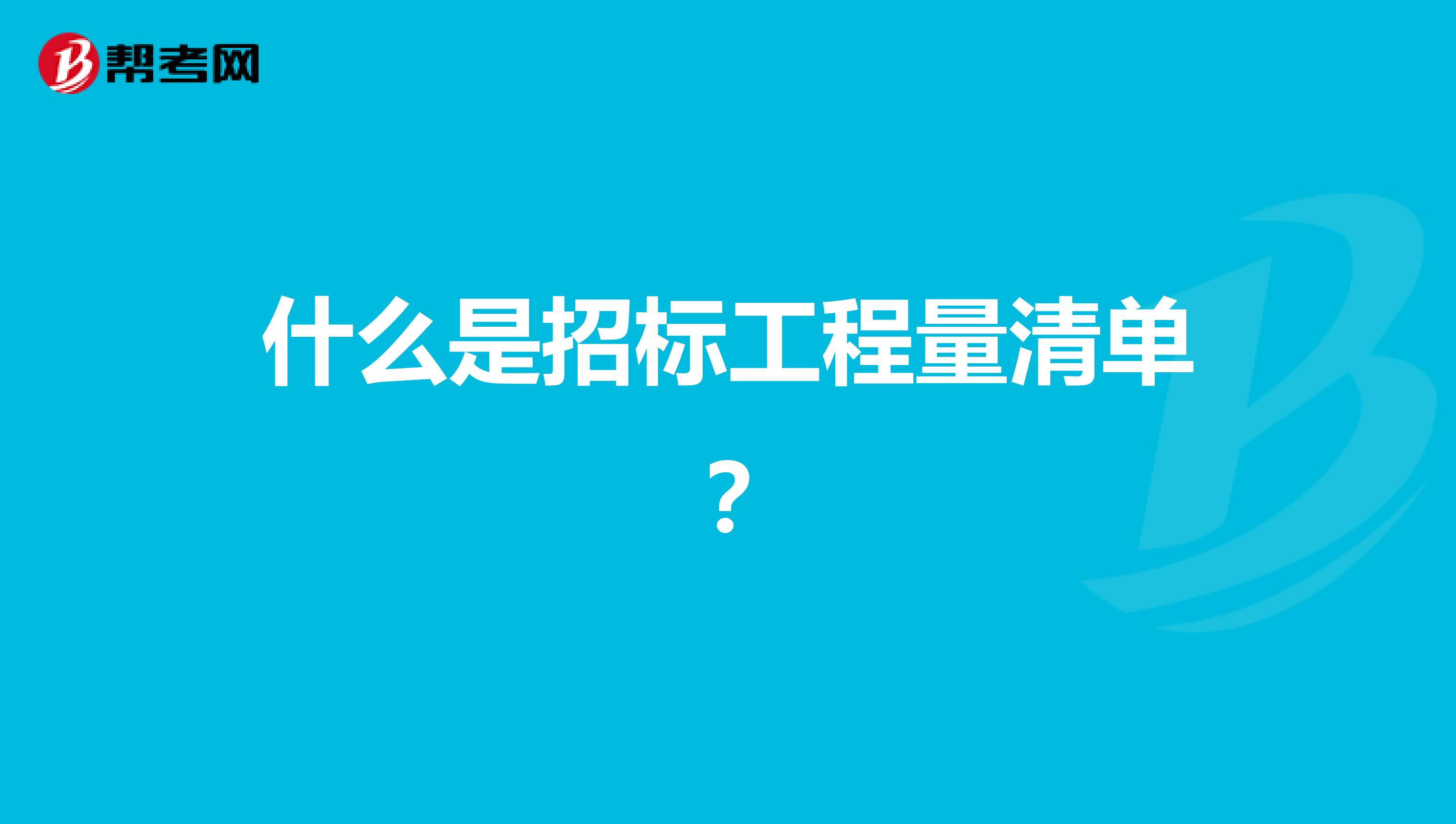 什么是招标工程量清单？