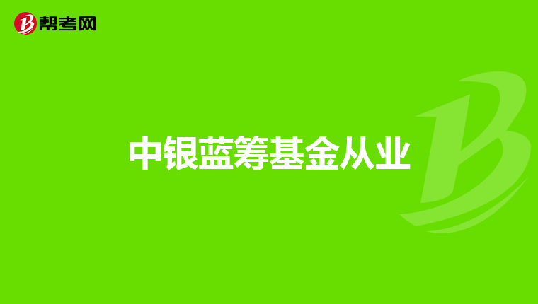 中银蓝筹基金从业