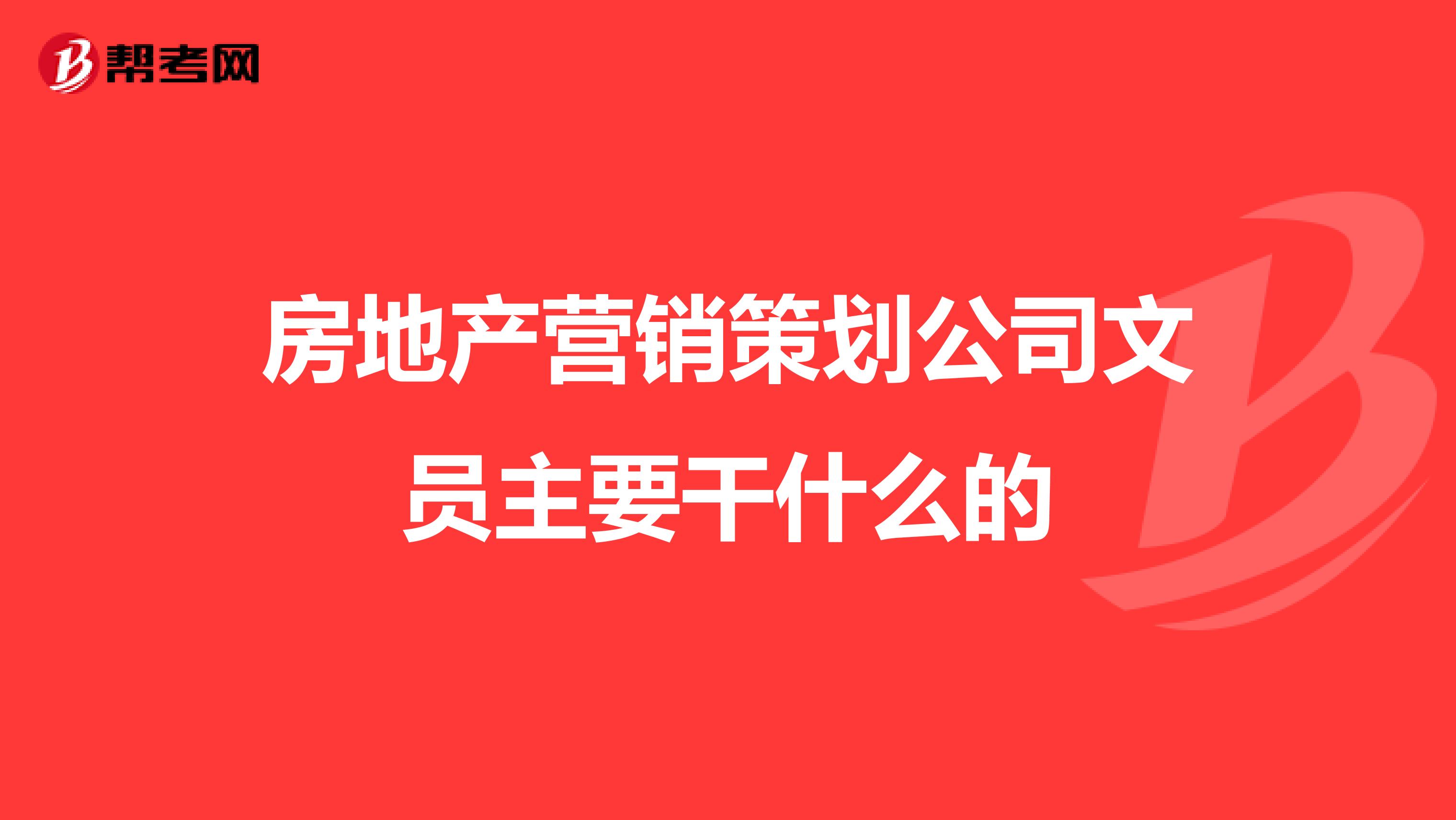 房地产营销策划公司文员主要干什么的
