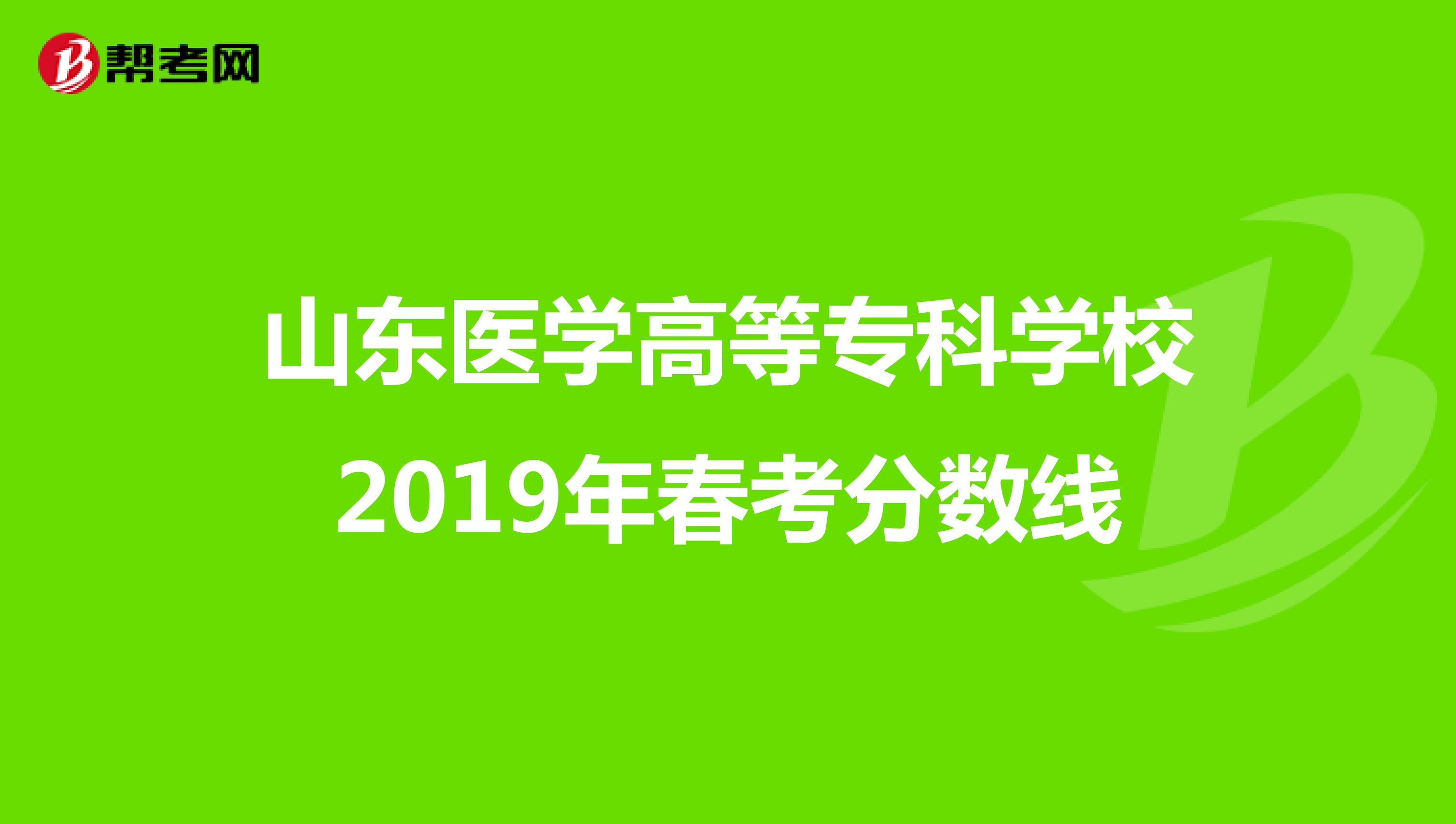 山东医学高等专科学校2019年春考分数线