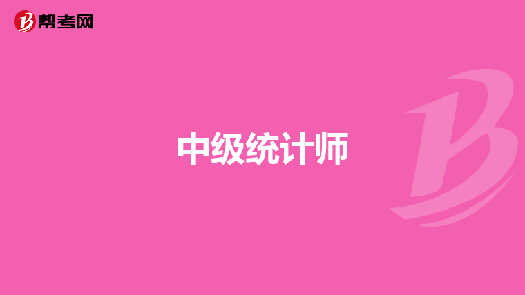 中级统计师