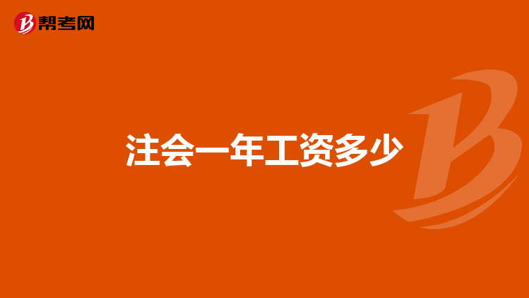注会一年工资多少