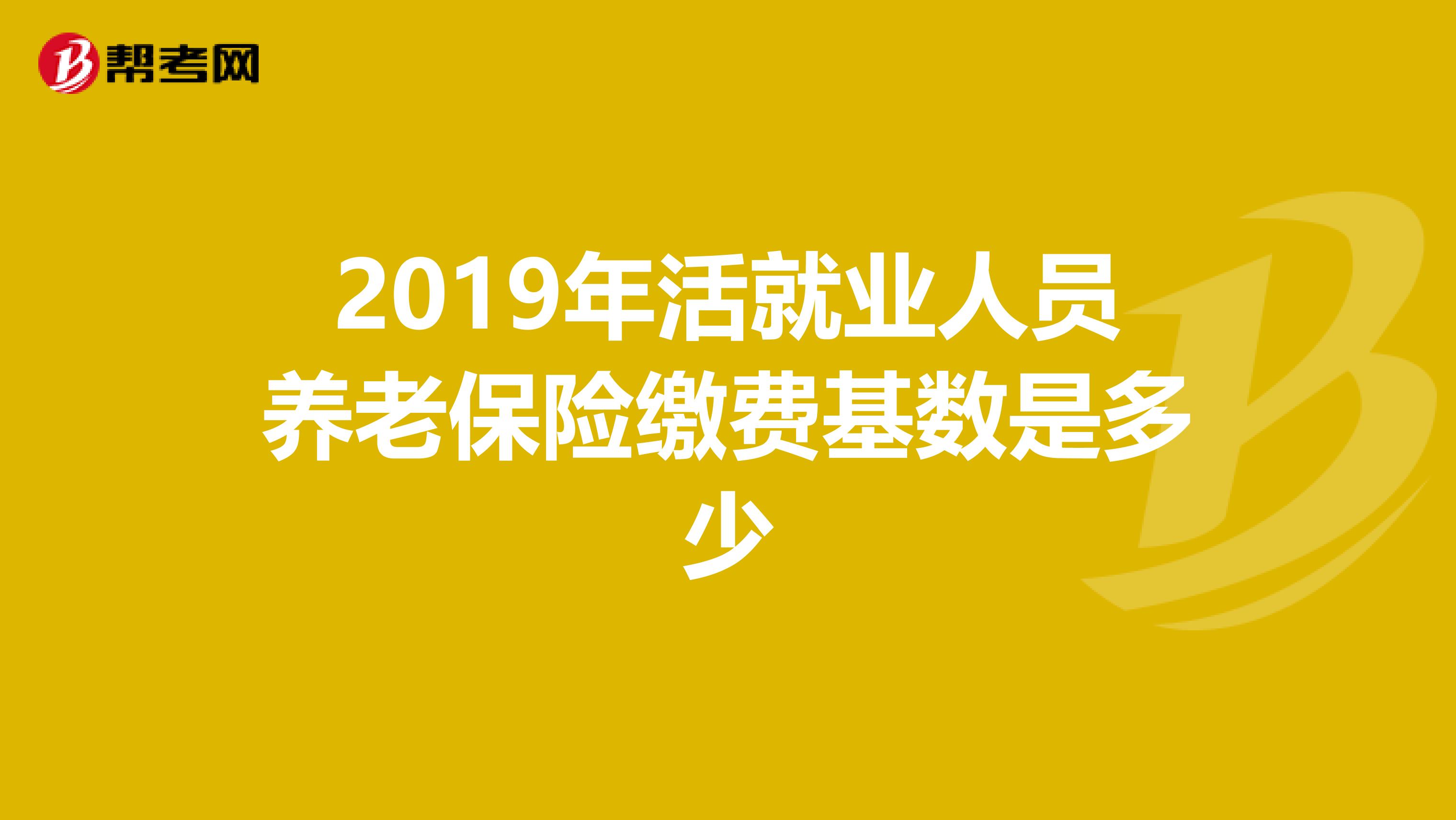2019年活就业人员养老保险缴费基数是多少