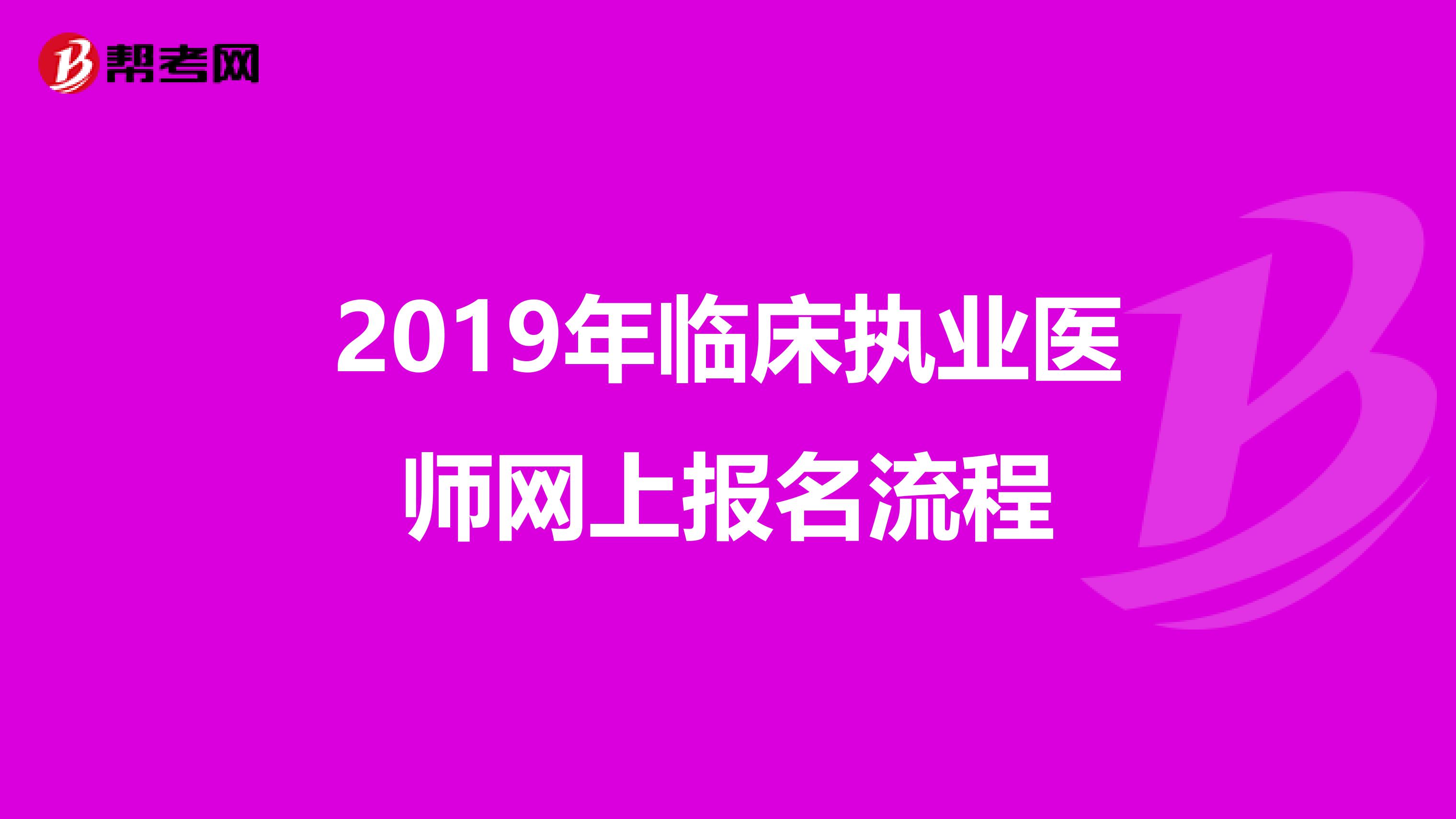 2019年臨床執業醫師網上報名流程