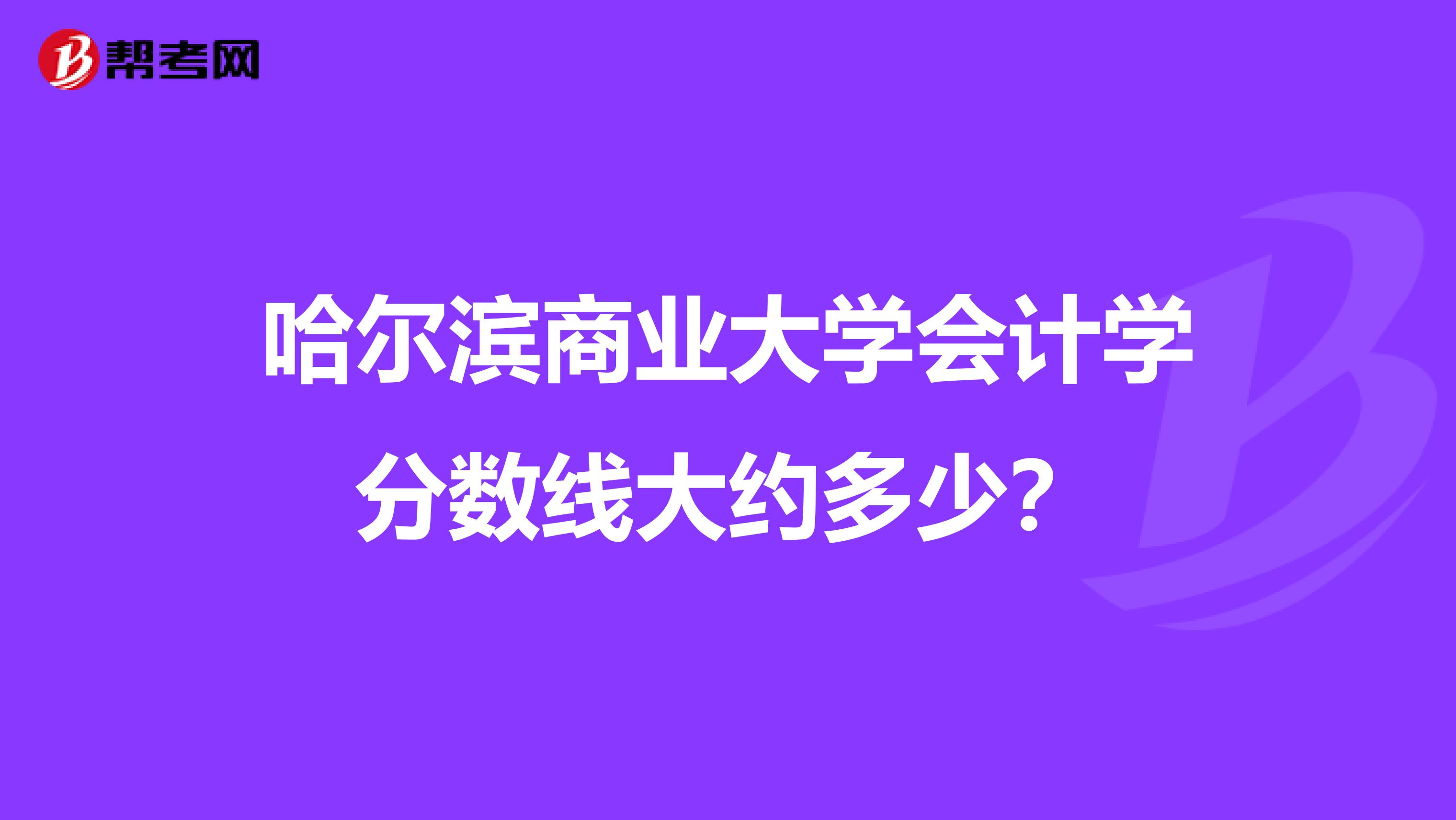 哈尔滨商业大学会计学分数线大约多少？