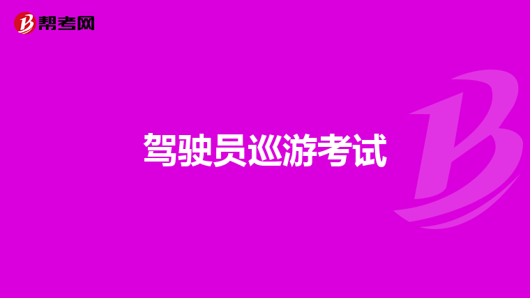 驾驶员巡游考试