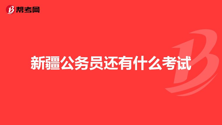 新疆公务员还有什么考试