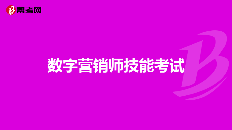 数字营销师技能考试