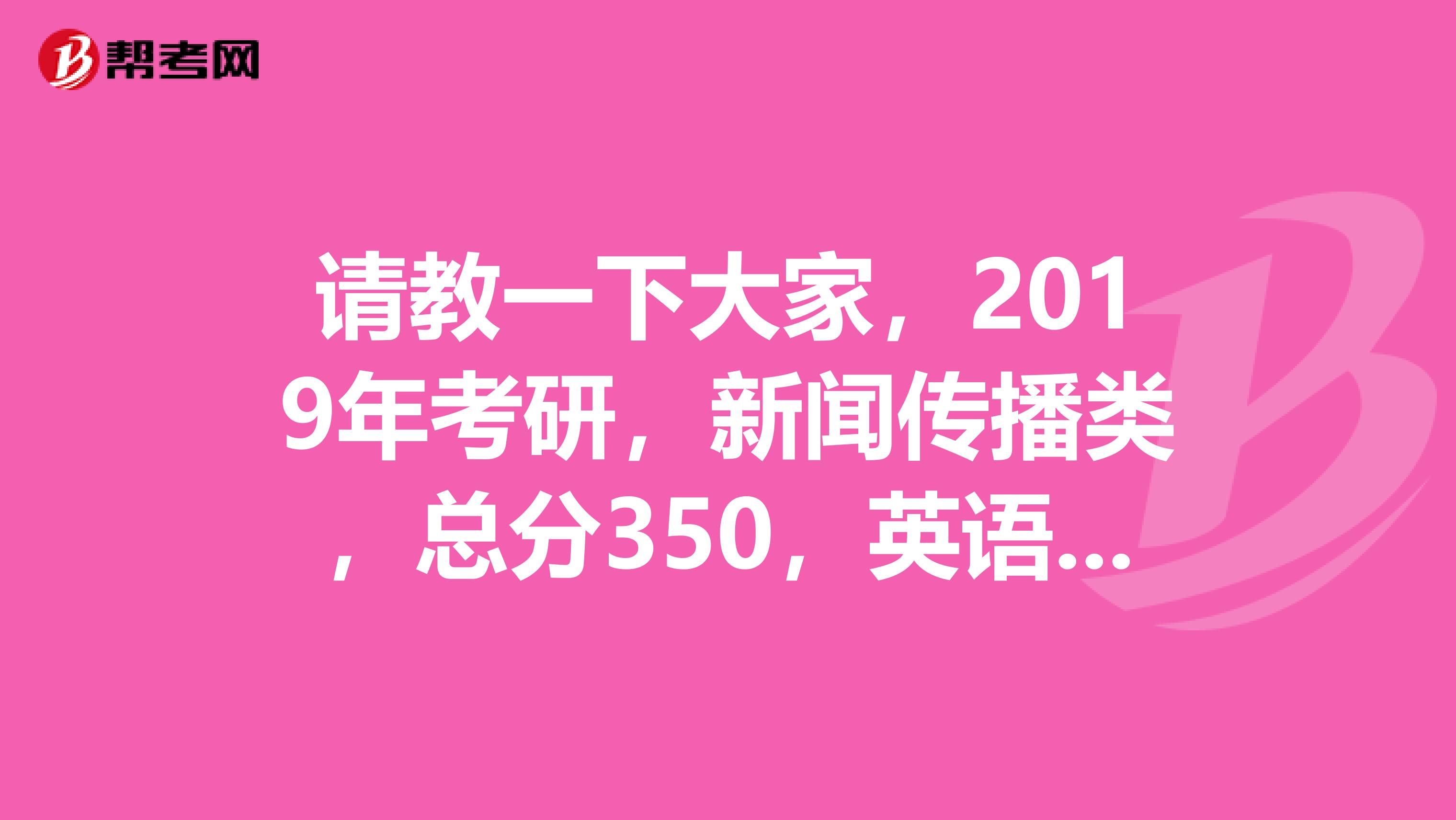 请教一下大家,2019年考研,新闻传播类,总分350,英语49,政治63,有希望调剂吗