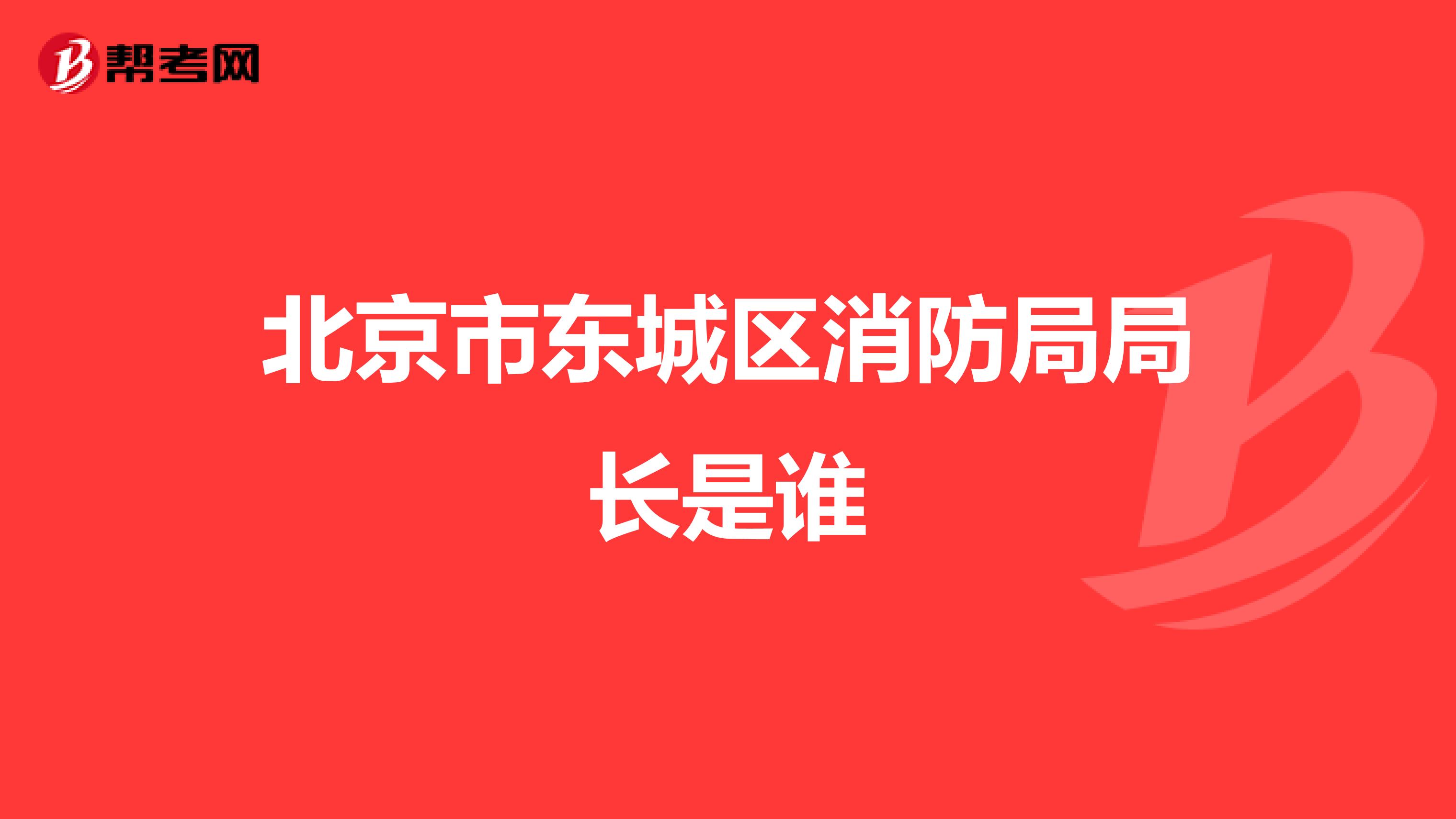 北京市东城区消防局局长是谁