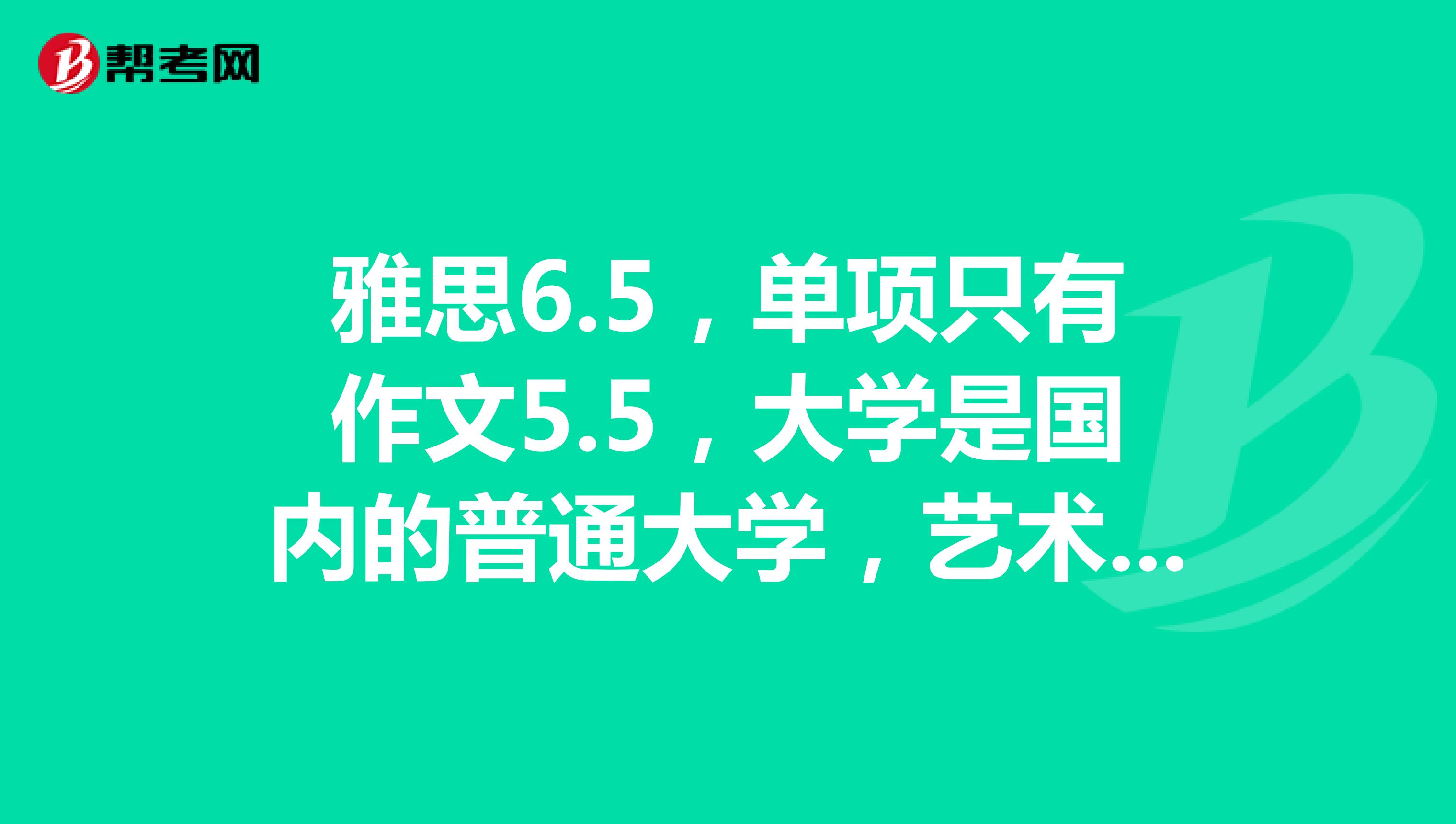 雅思6.5，单项只有作文5.5，大学是国内的普通大学，艺术专业的，想去英国申请市场营销专业硕士可以吗