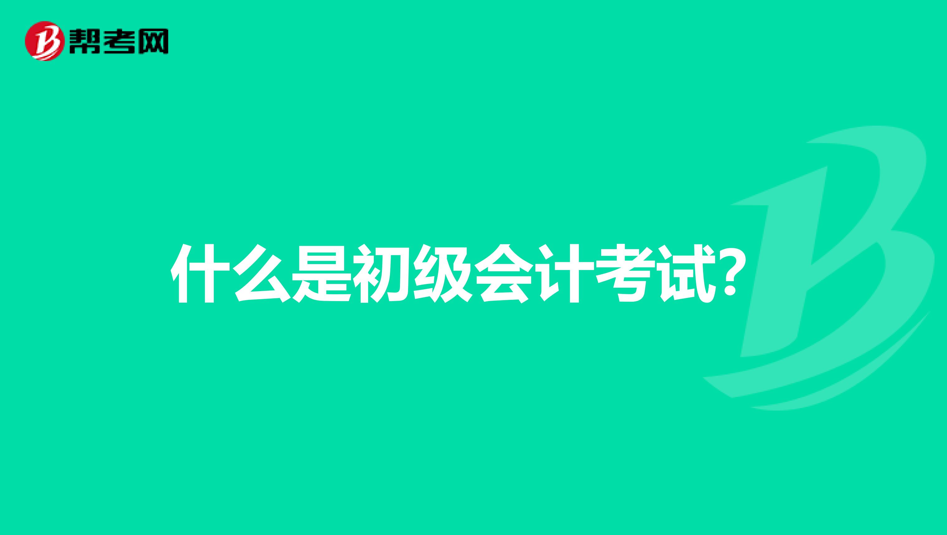 什么是初级会计考试？