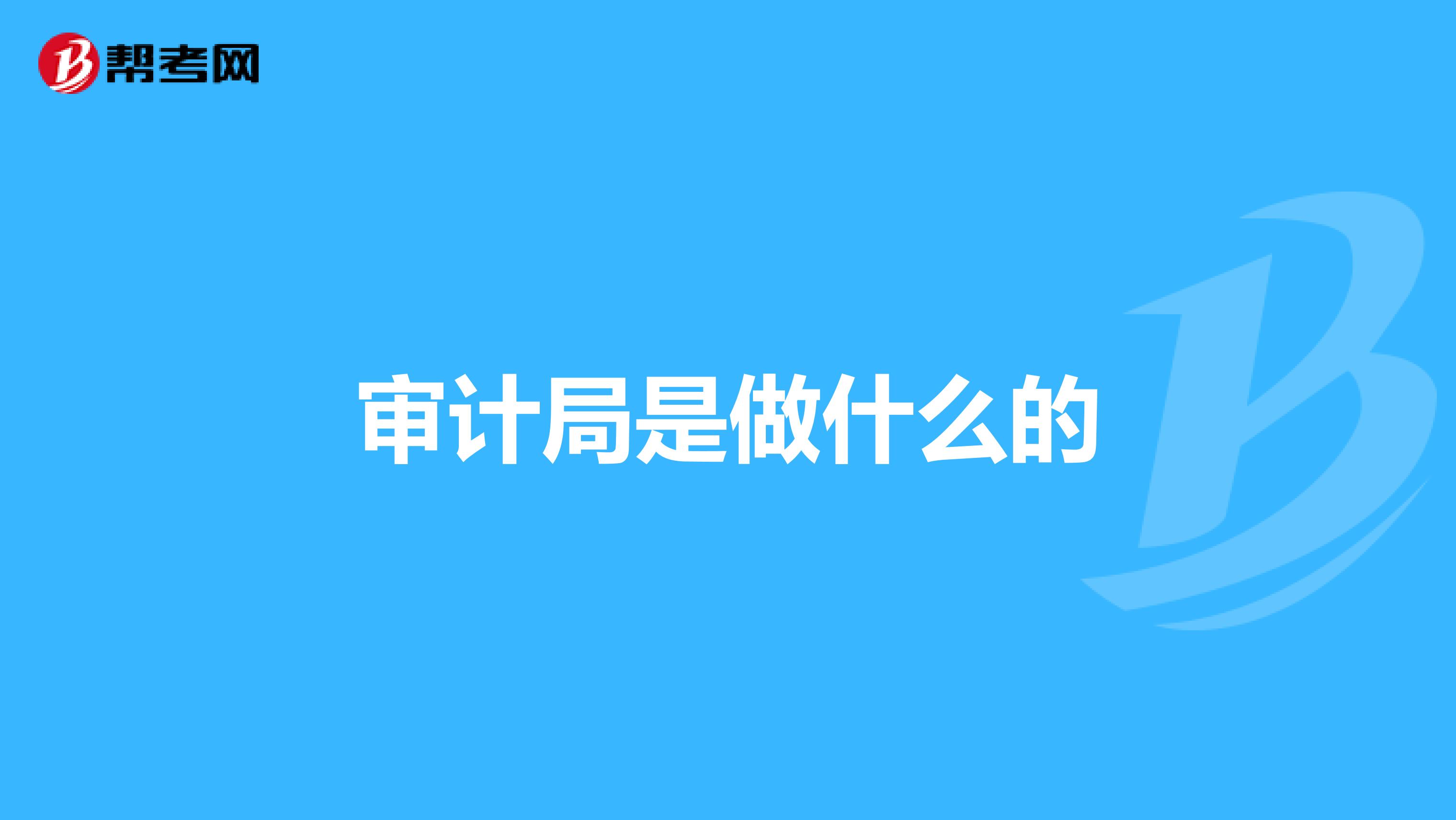 审计局是做什么的