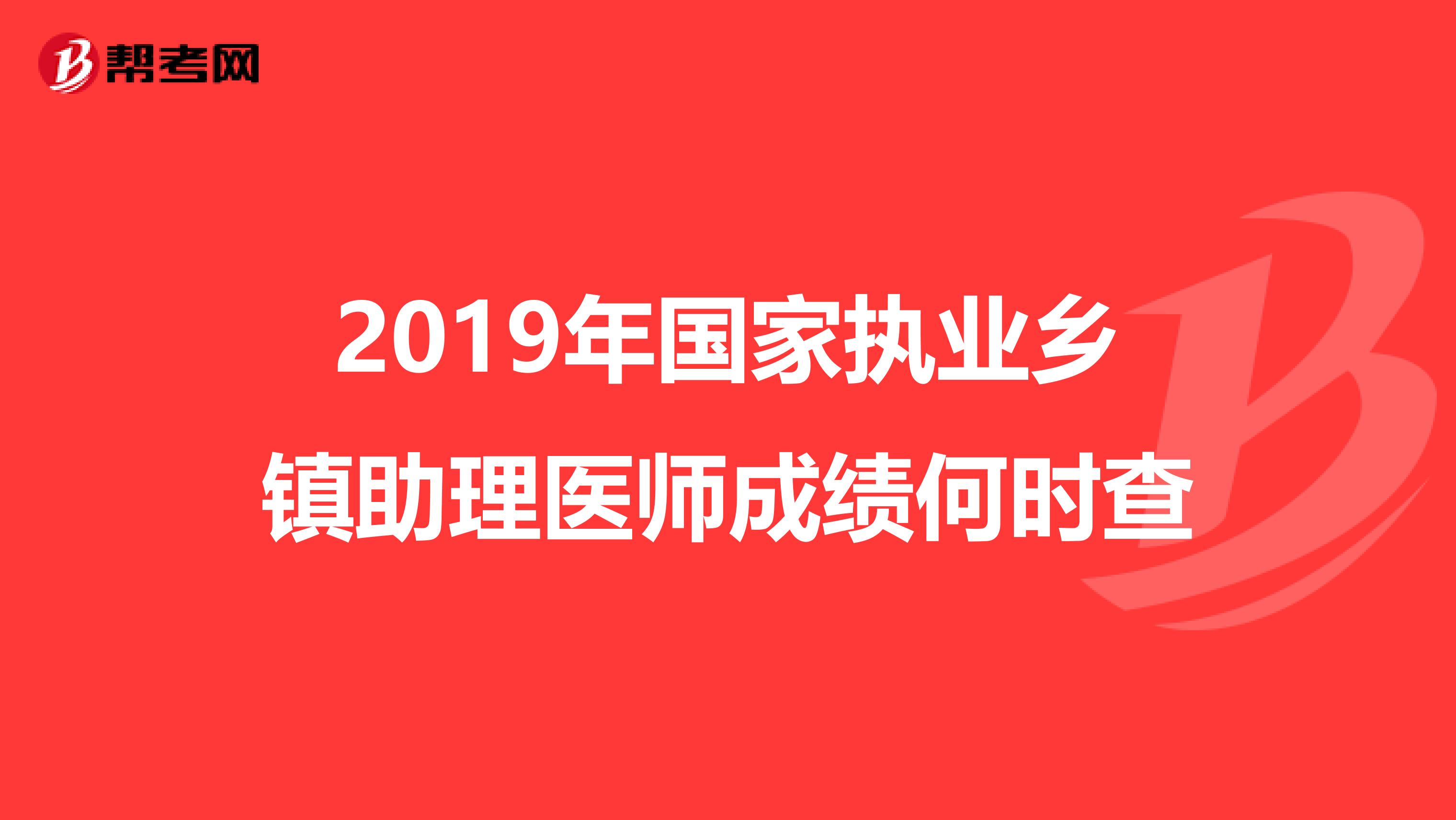 2019年国家执业乡镇助理医师成绩何时查