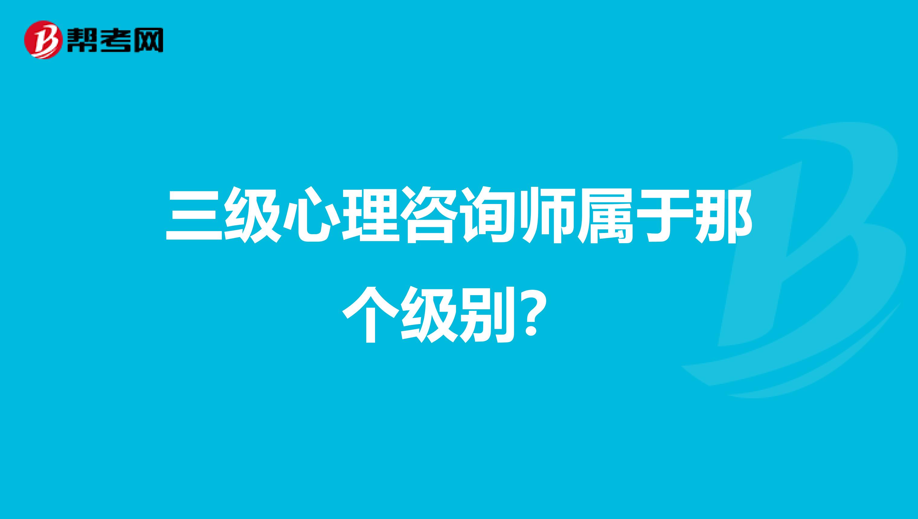 三级心理咨询师属于那个级别？