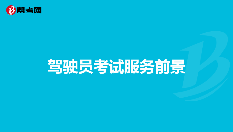 驾驶员考试服务前景