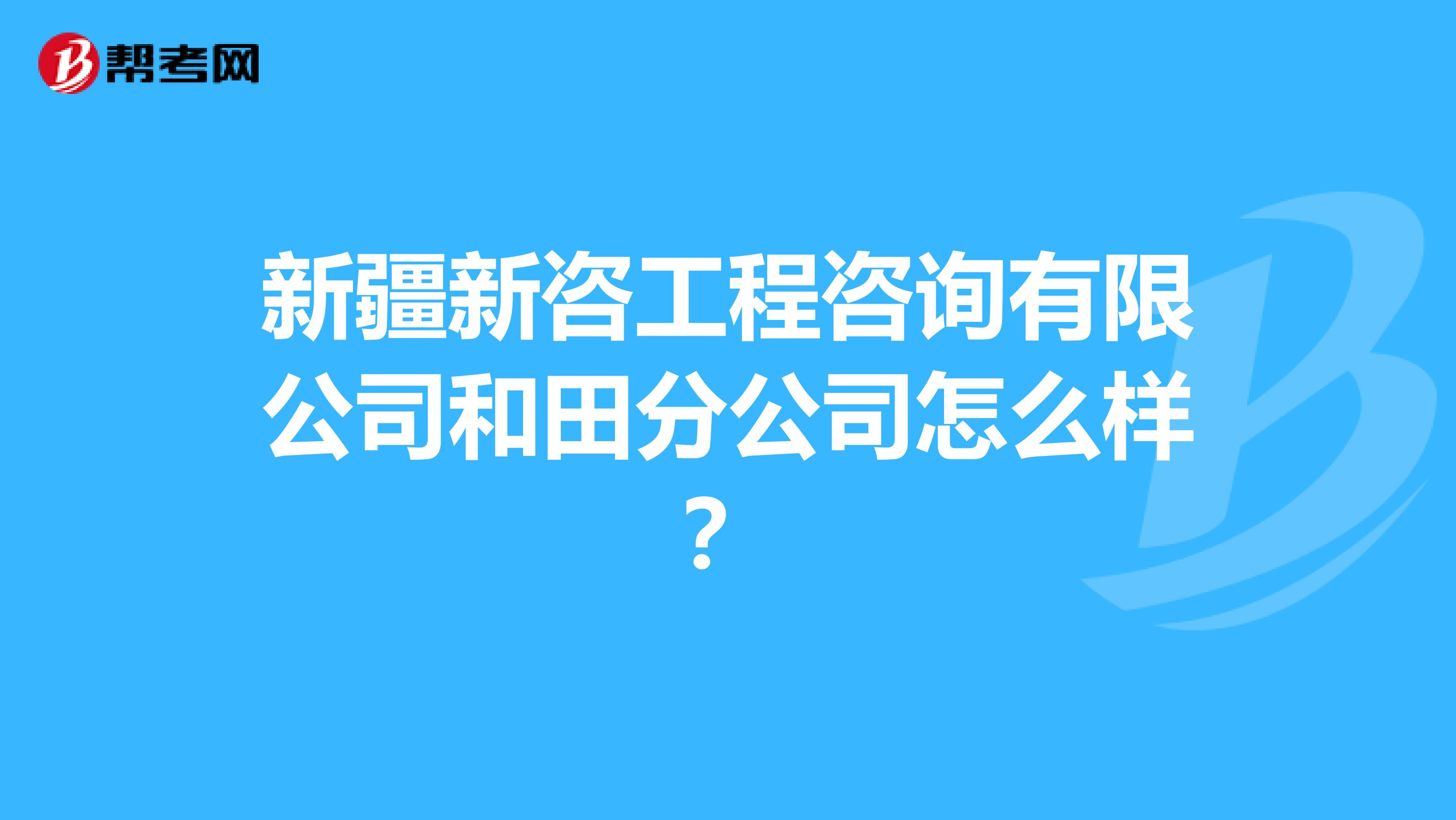新疆新咨工程咨询有限公司和田分公司怎么样？