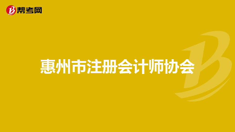 惠州市注册会计师协会