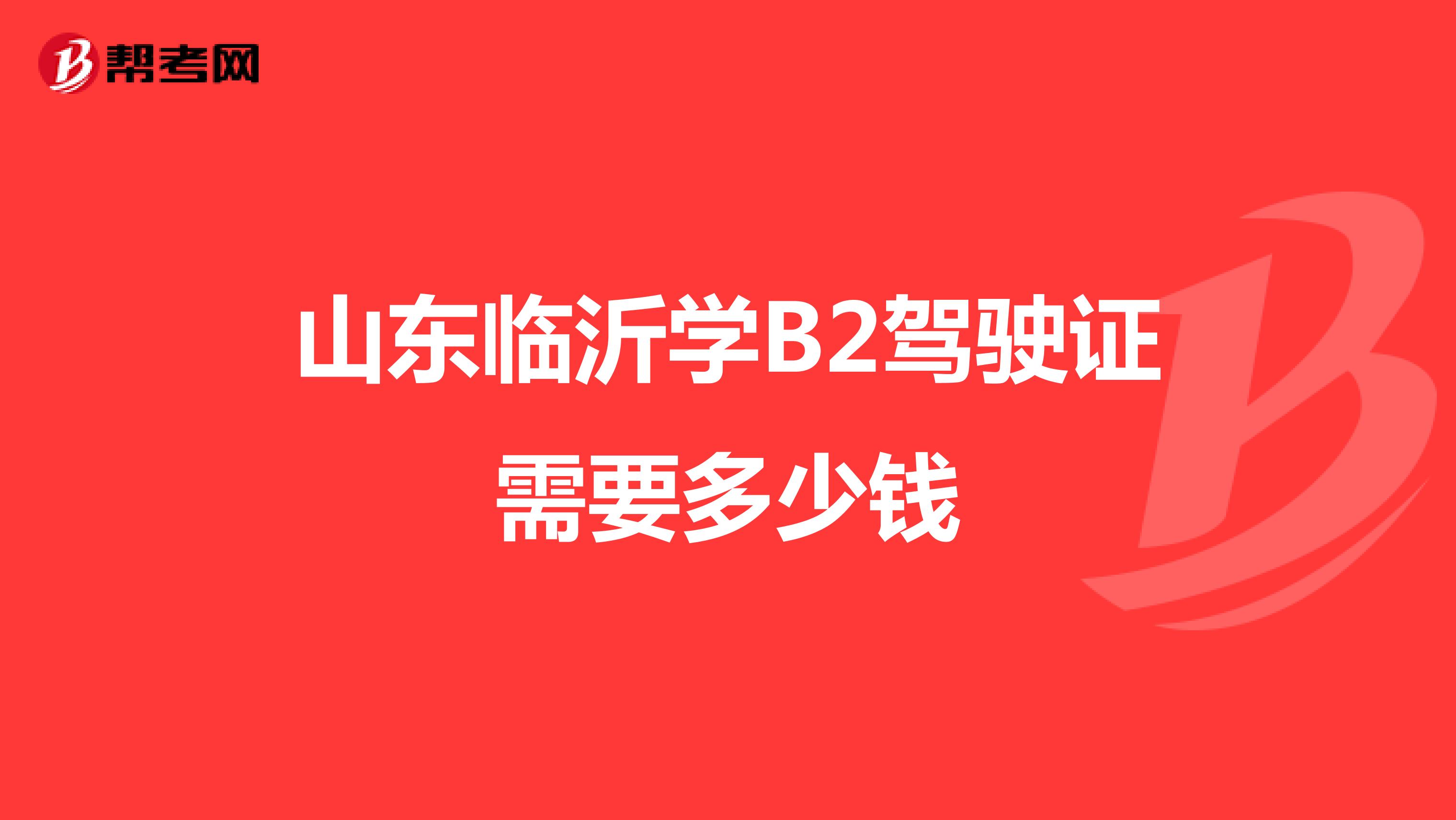 山东临沂学B2驾驶证需要多少钱