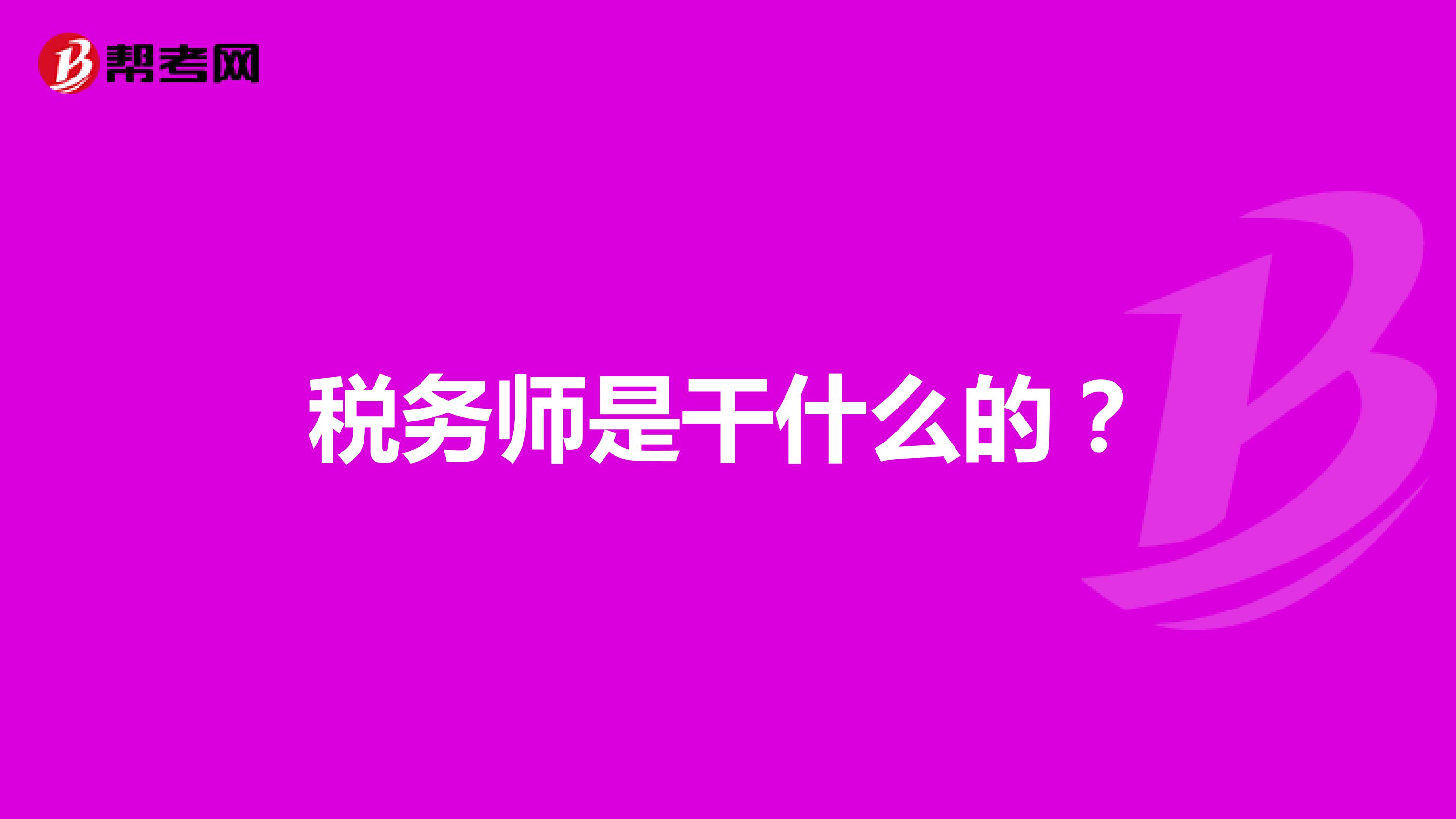 税务师是干什么的?