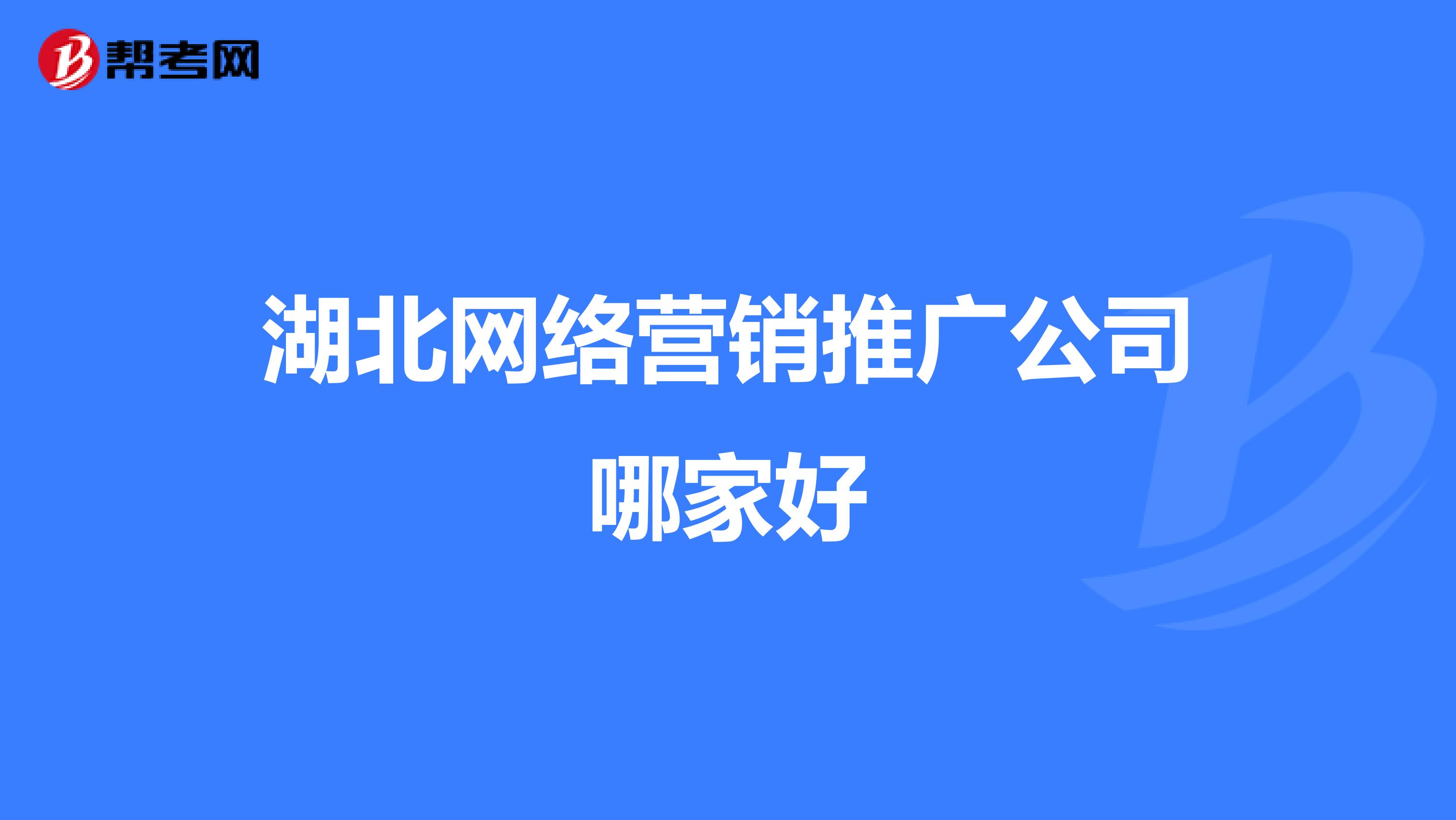 湖北网络营销推广公司哪家好