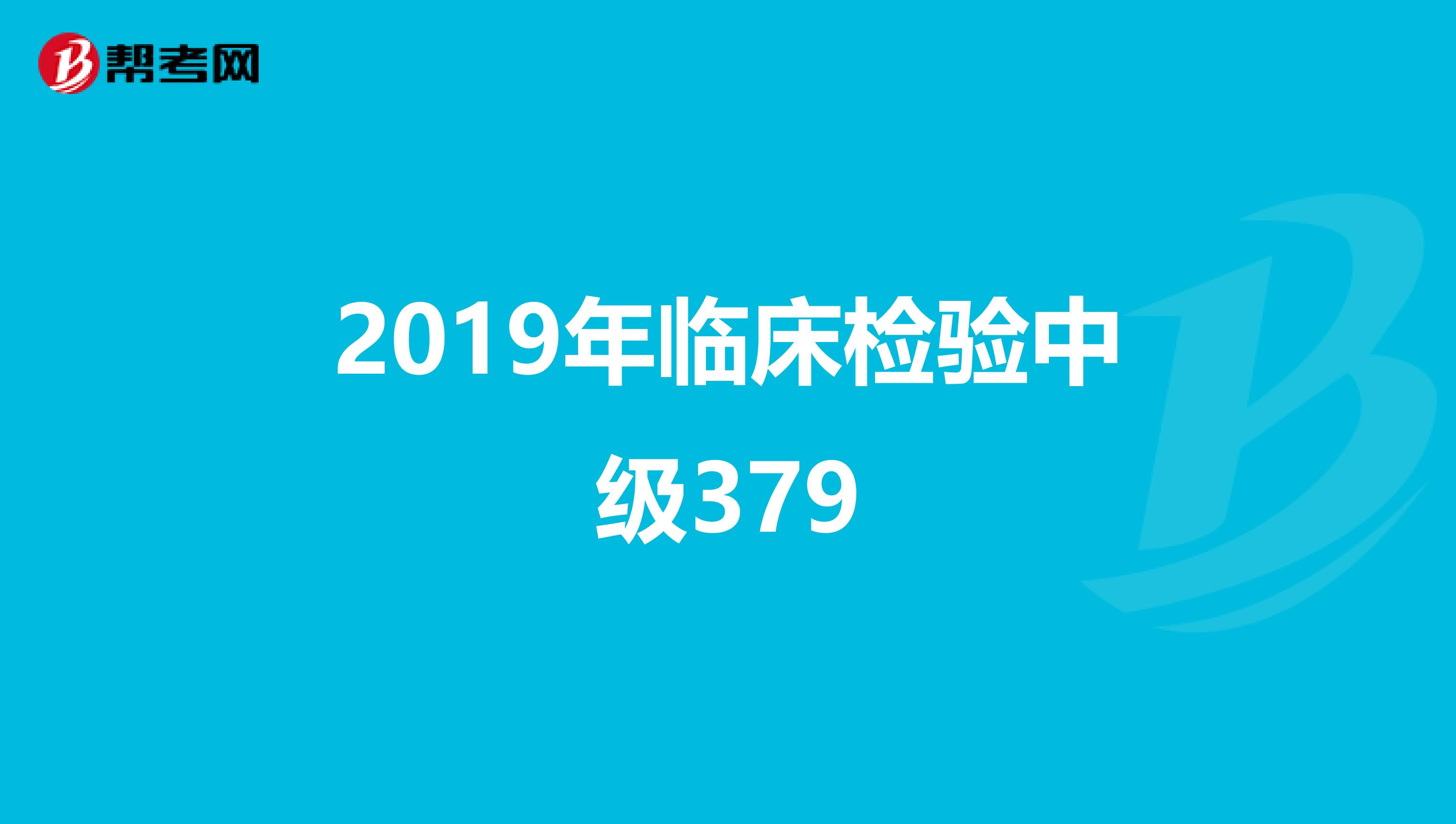 2019年临床检验中级379