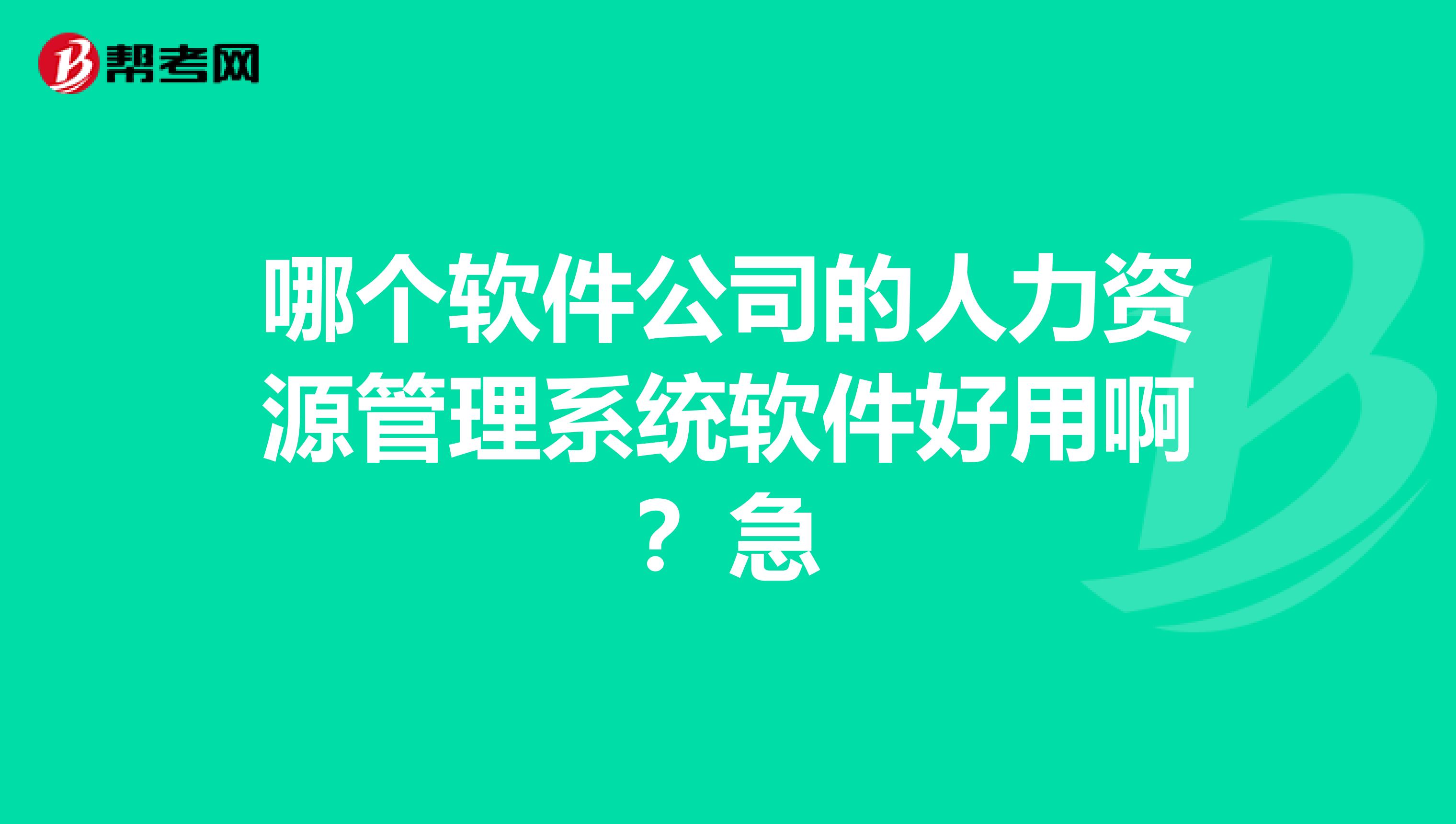 哪个软件公司的人力资源管理系统软件好用啊？急