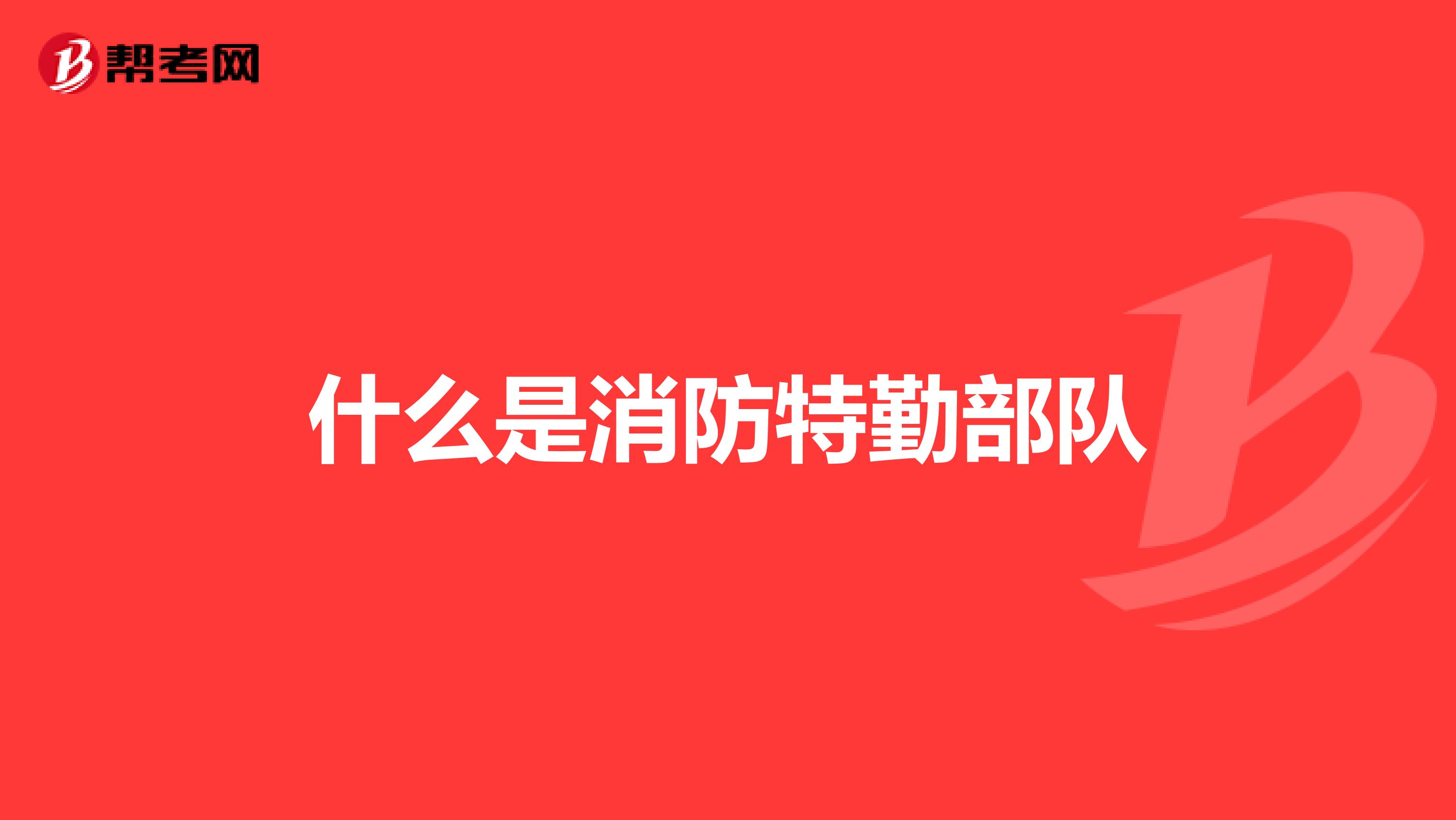 什么是消防特勤部队