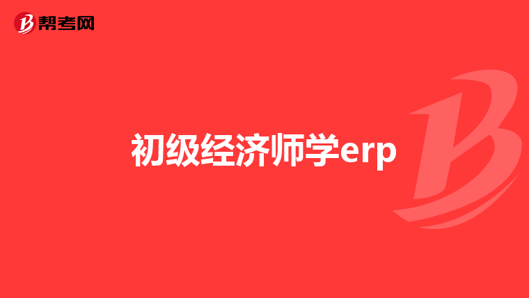 初級經濟師學erp
