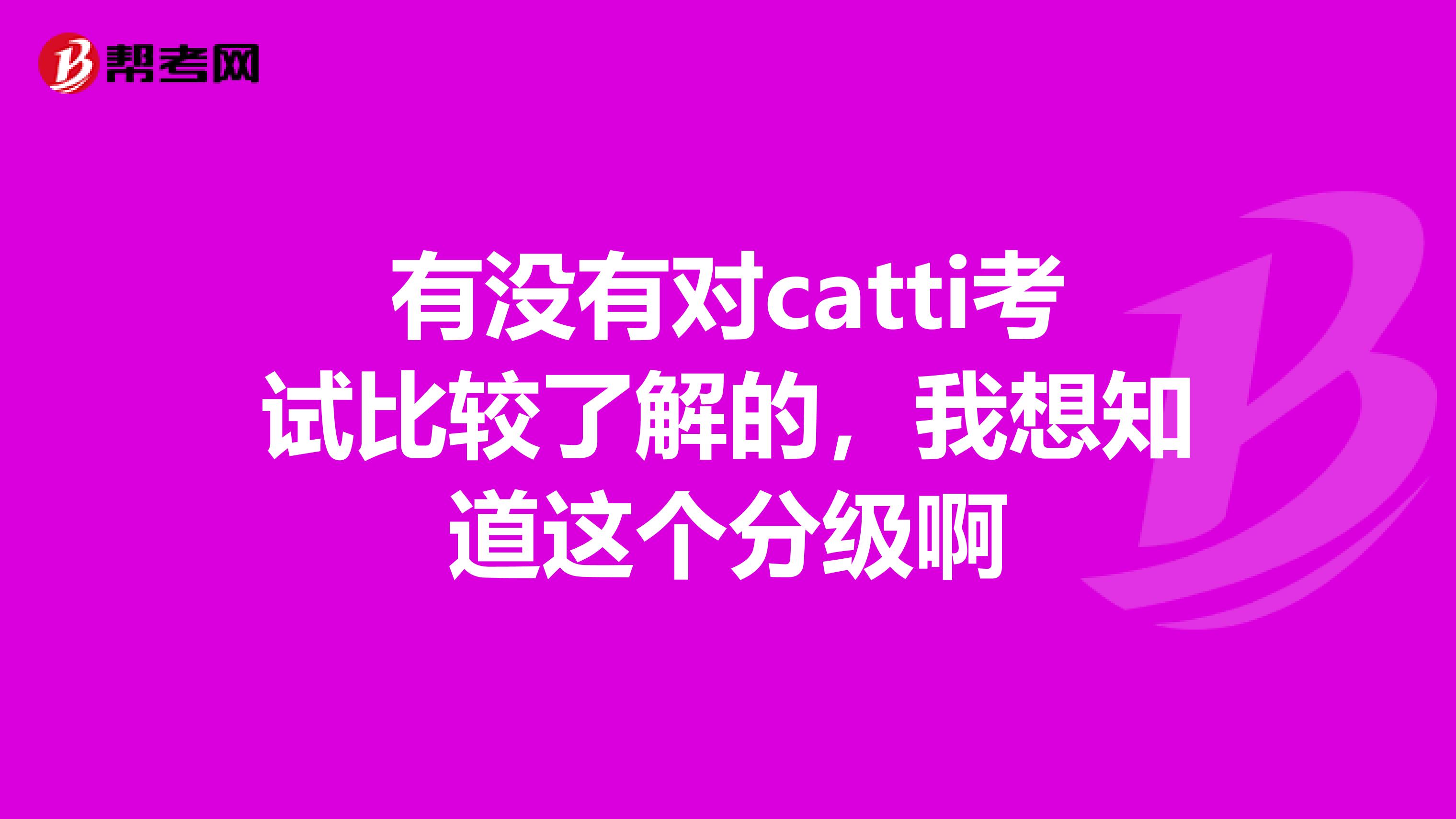 有没有对catti考试比较了解的，我想知道这个分级啊