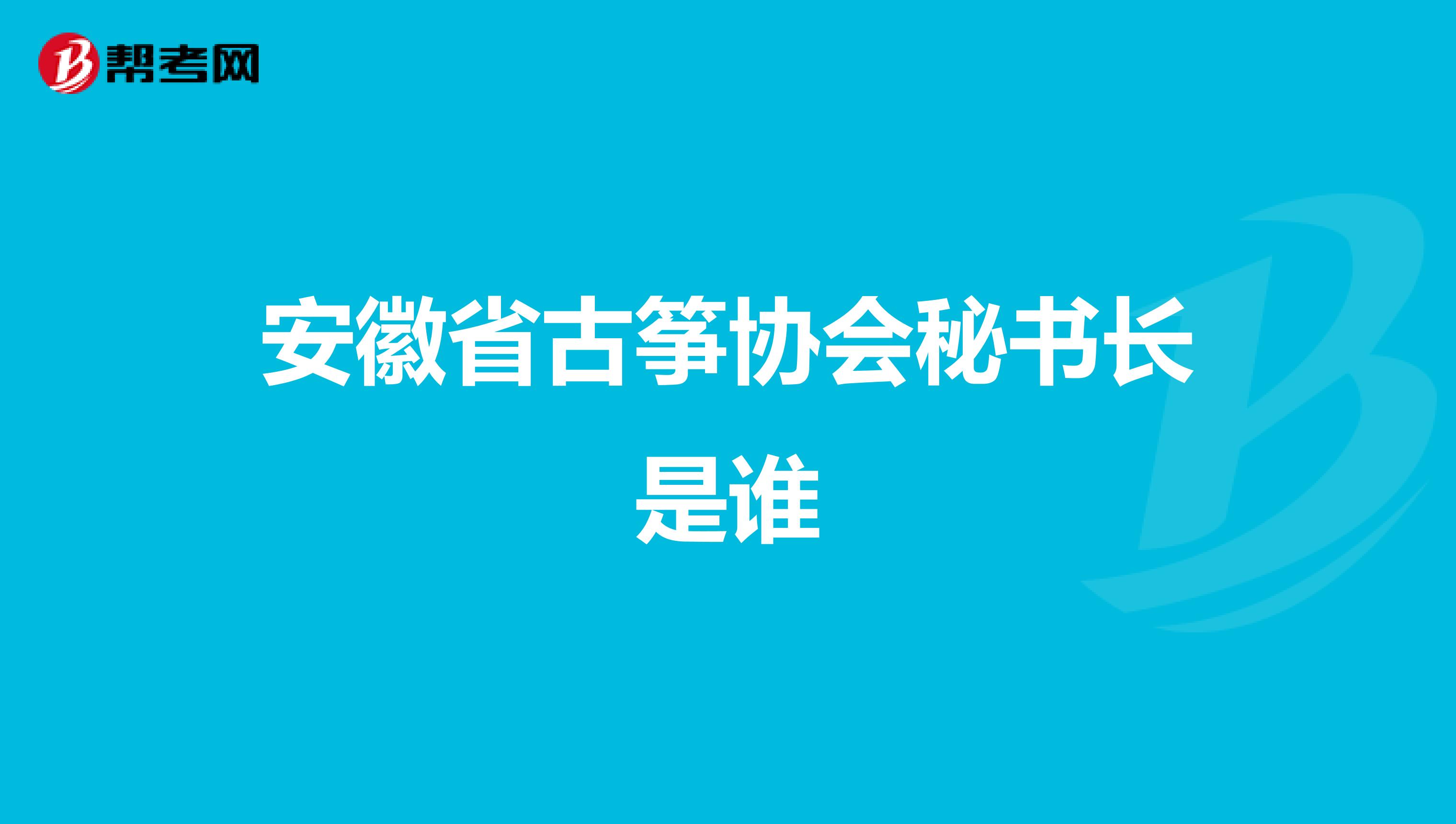 安徽省古筝协会秘书长是谁