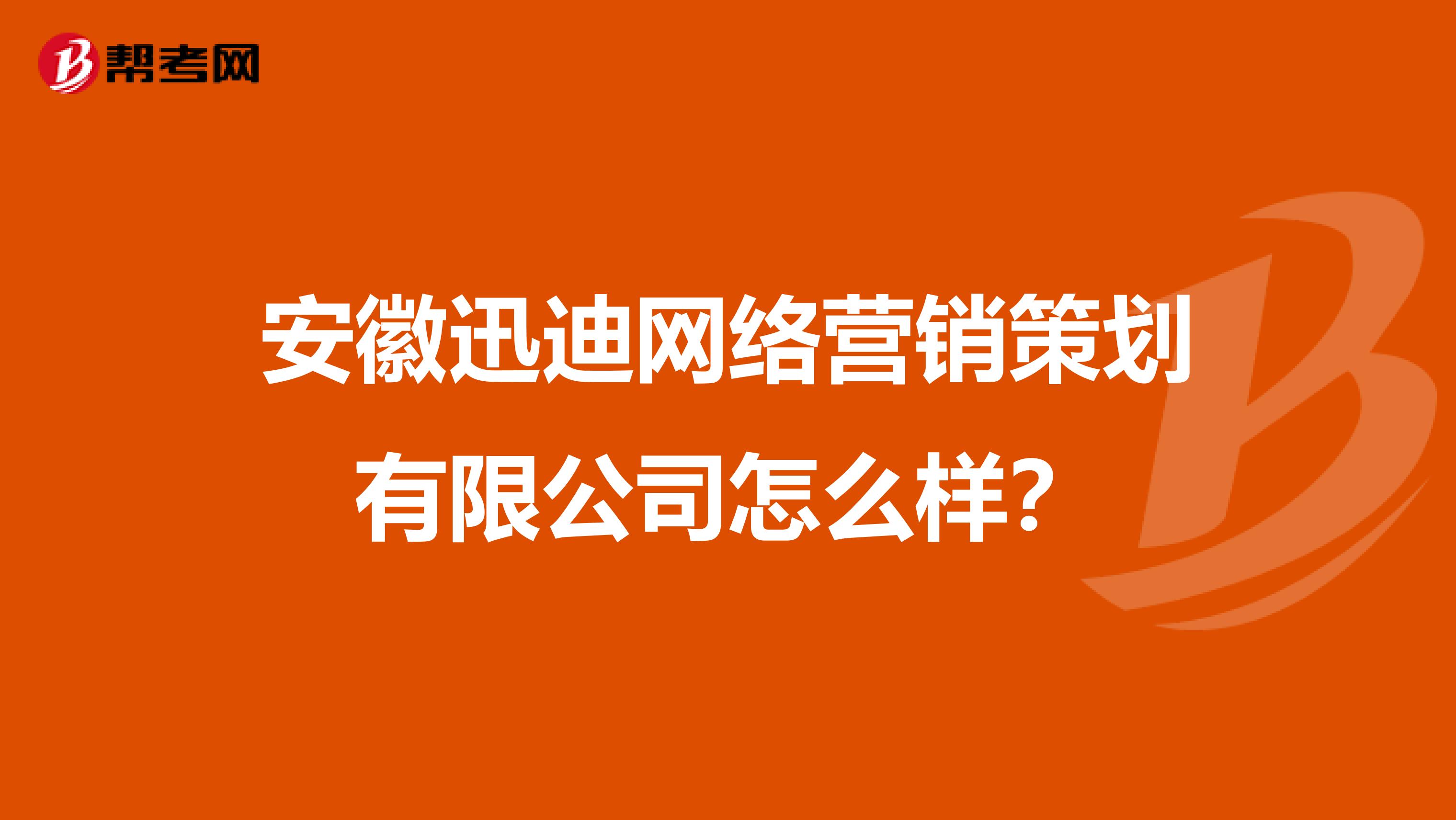 安徽迅迪网络营销策划有限公司怎么样？