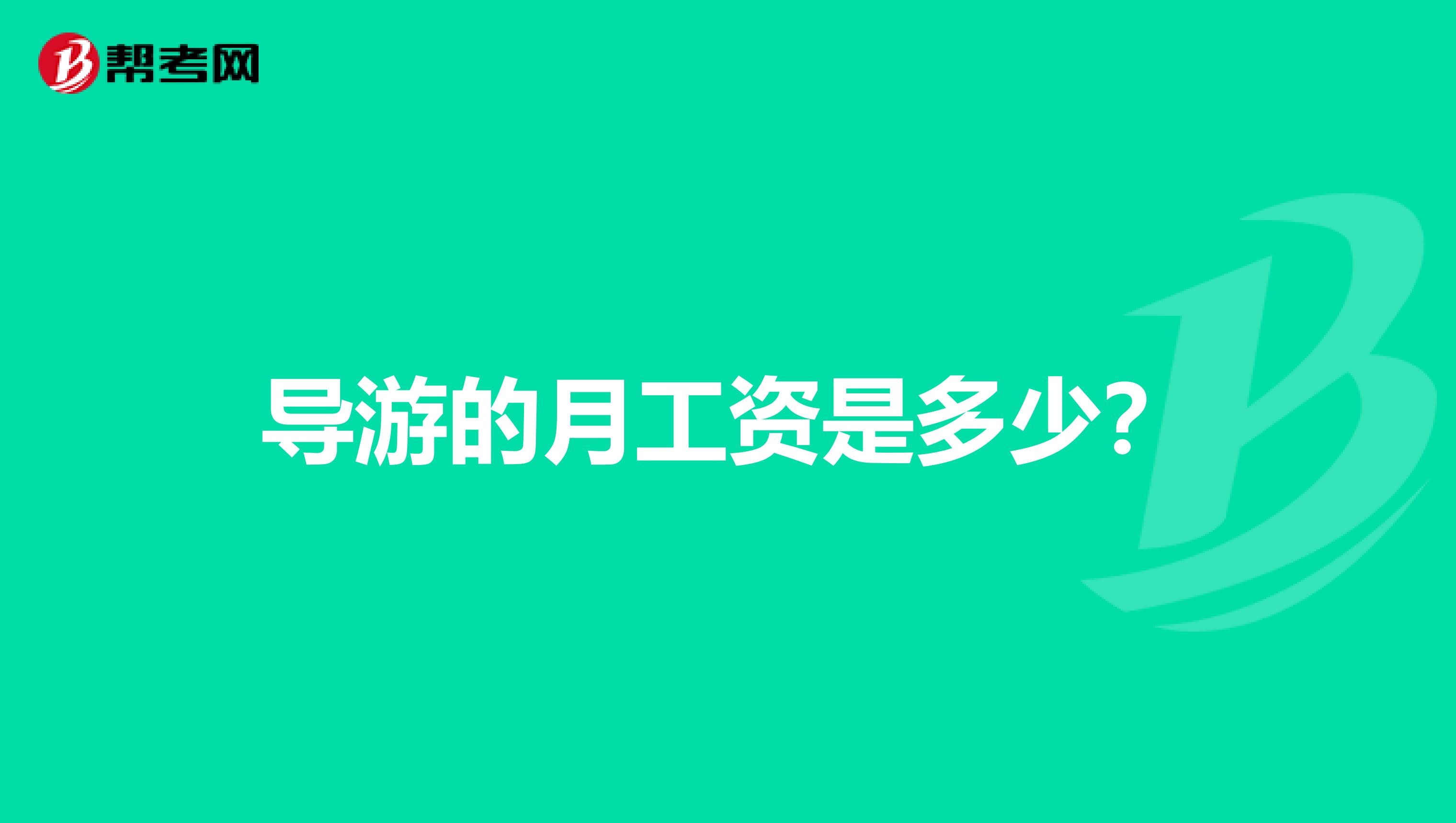 导游的月工资是多少?