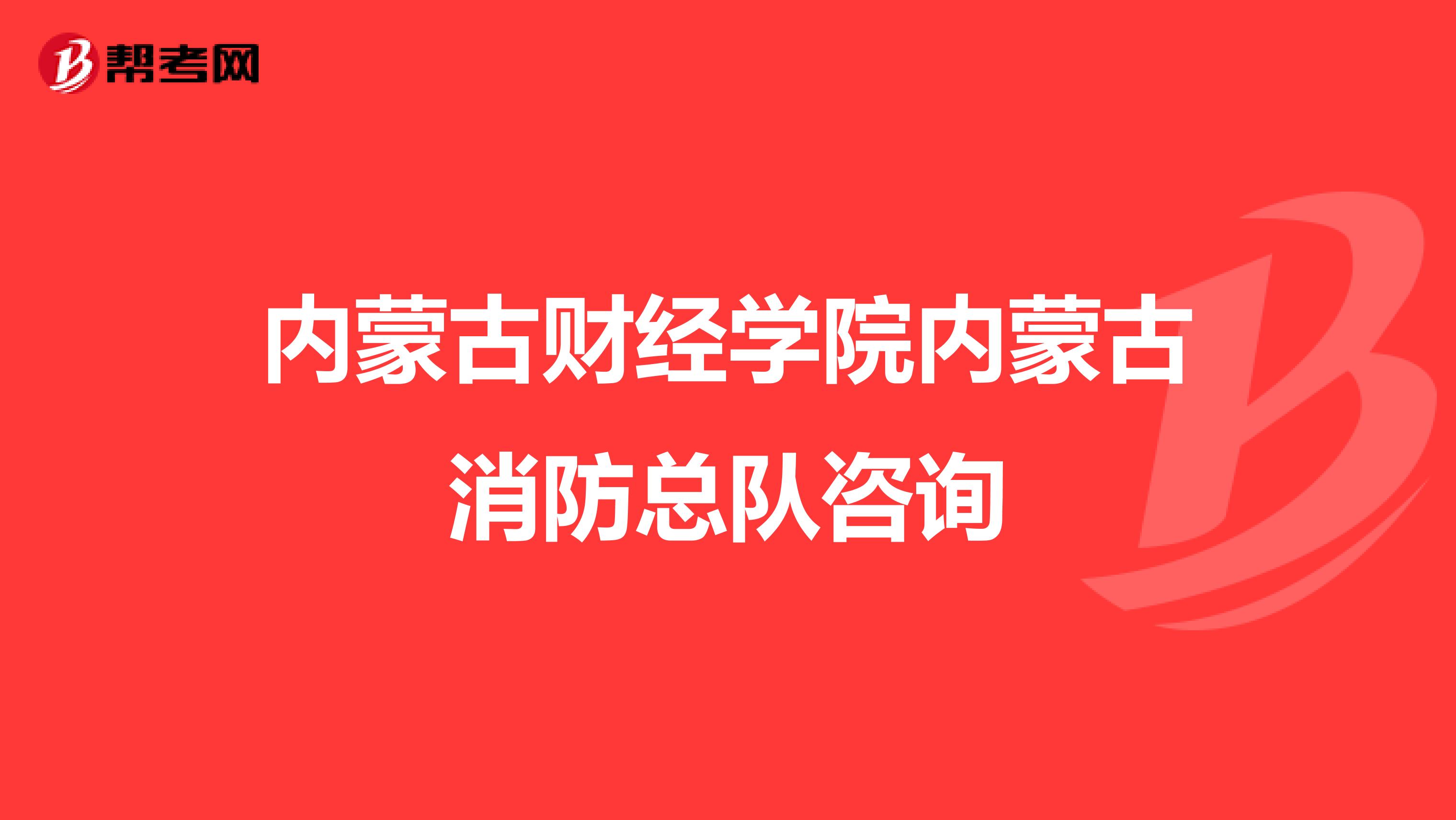 内蒙古财经学院内蒙古消防总队咨询