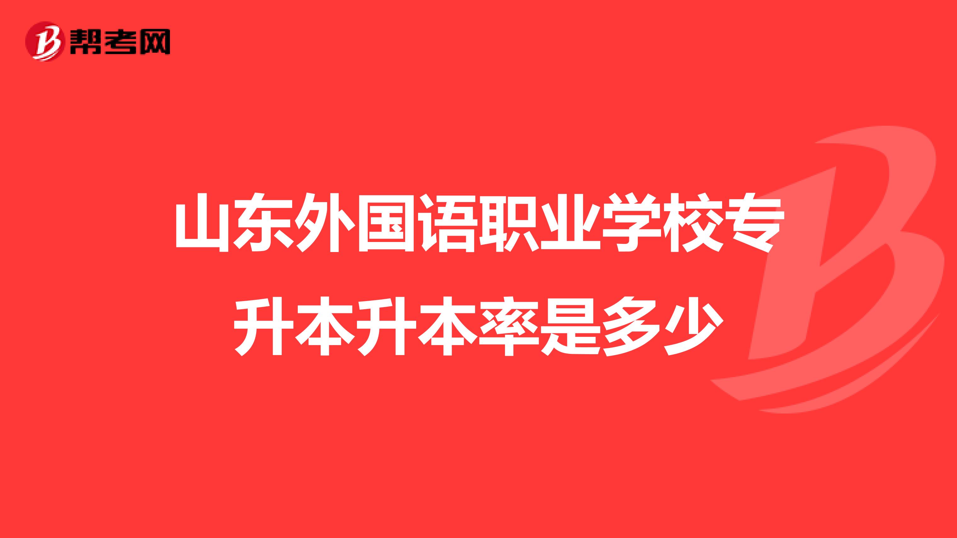 山东外国语职业学校专升本升本率是多少