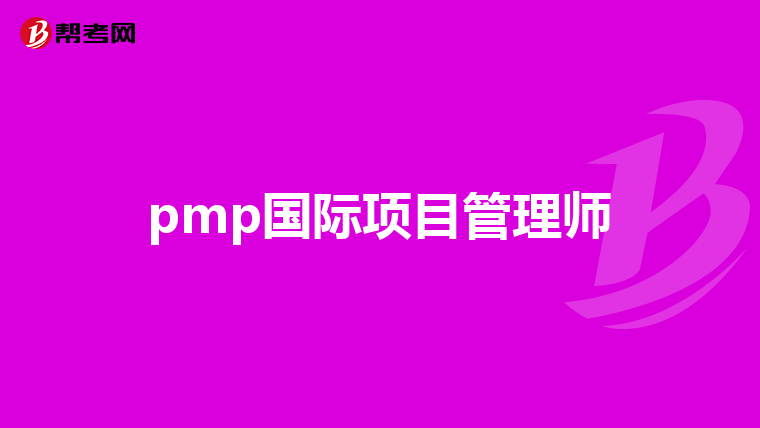 pmp国际项目管理师